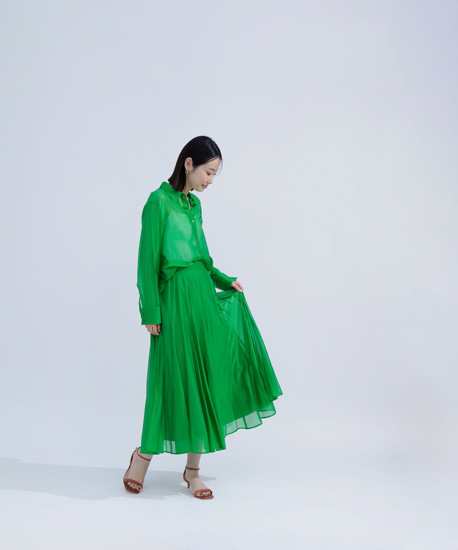  「シャイニーシアーボイルスカート」|スカート|