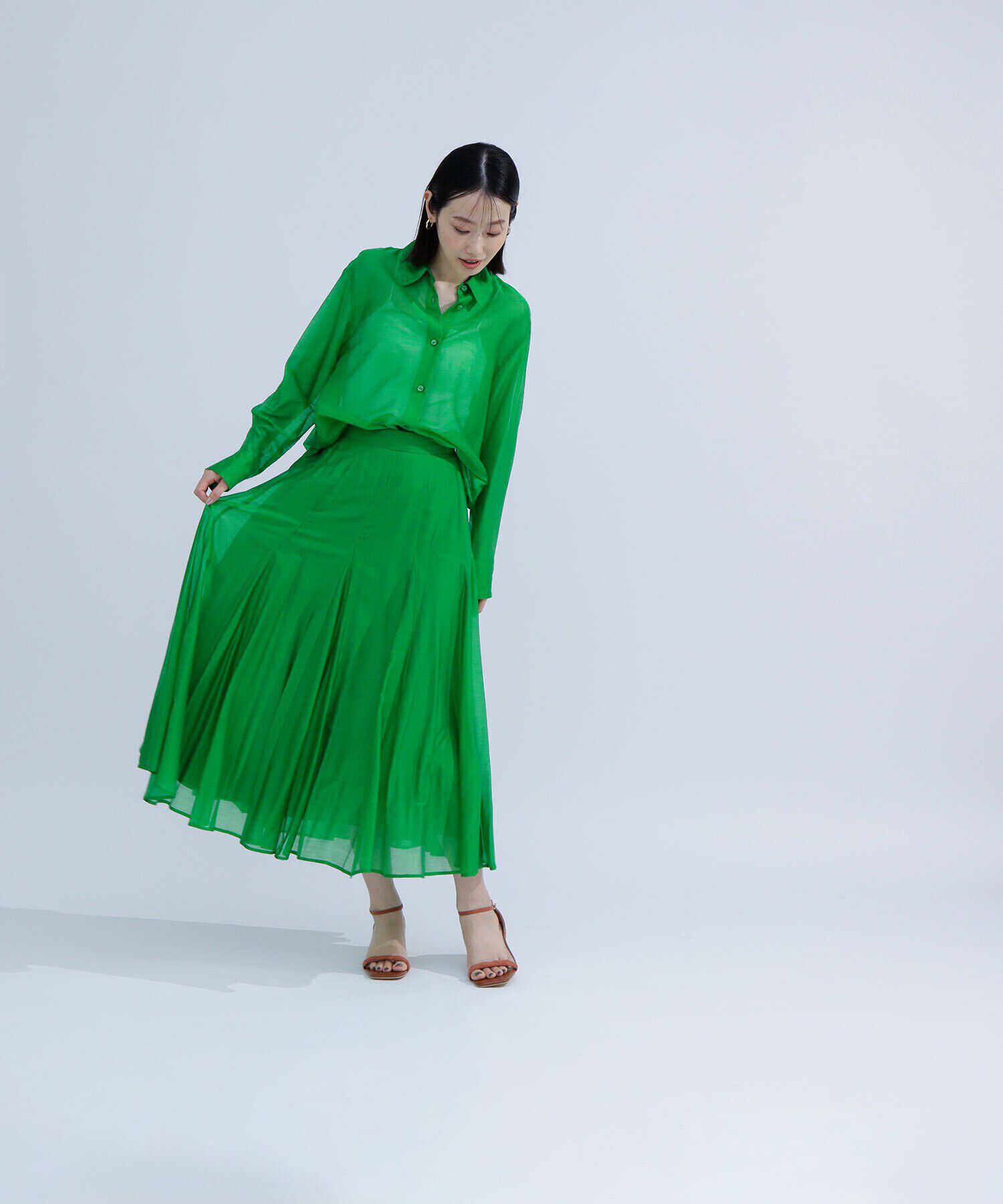  「シャイニーシアーボイルスカート」|スカート|