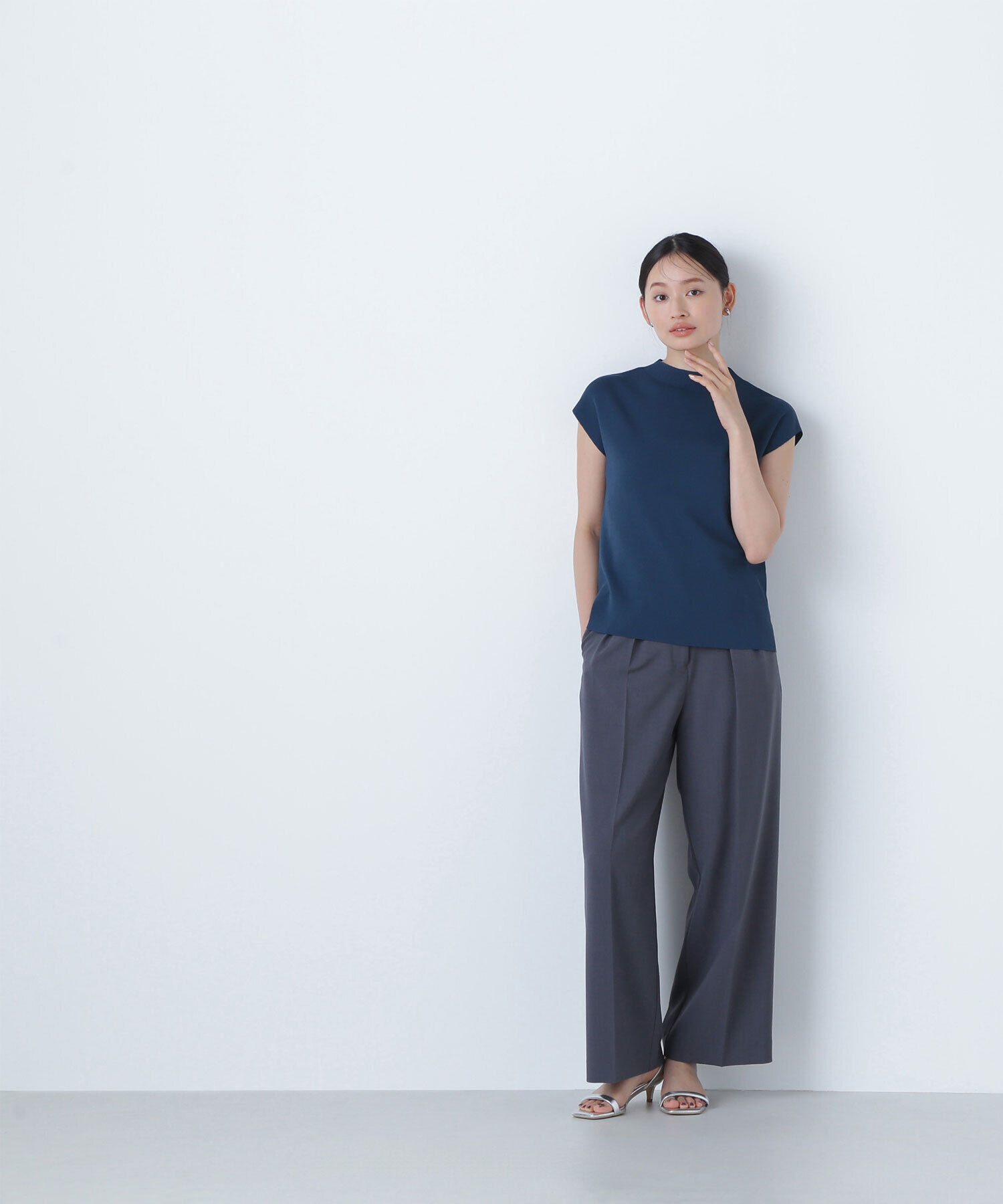  「マニッシュパンツシリーズ ツータックパンツ」|その他|チャコール1