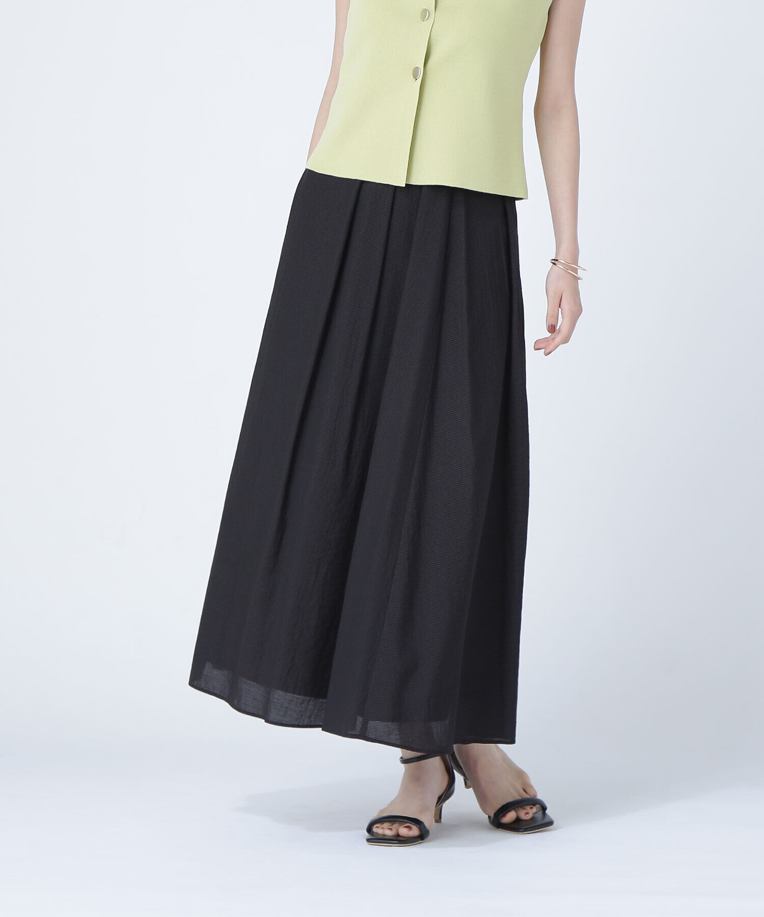  「マイクロギンガムフレアスカート」|スカート|