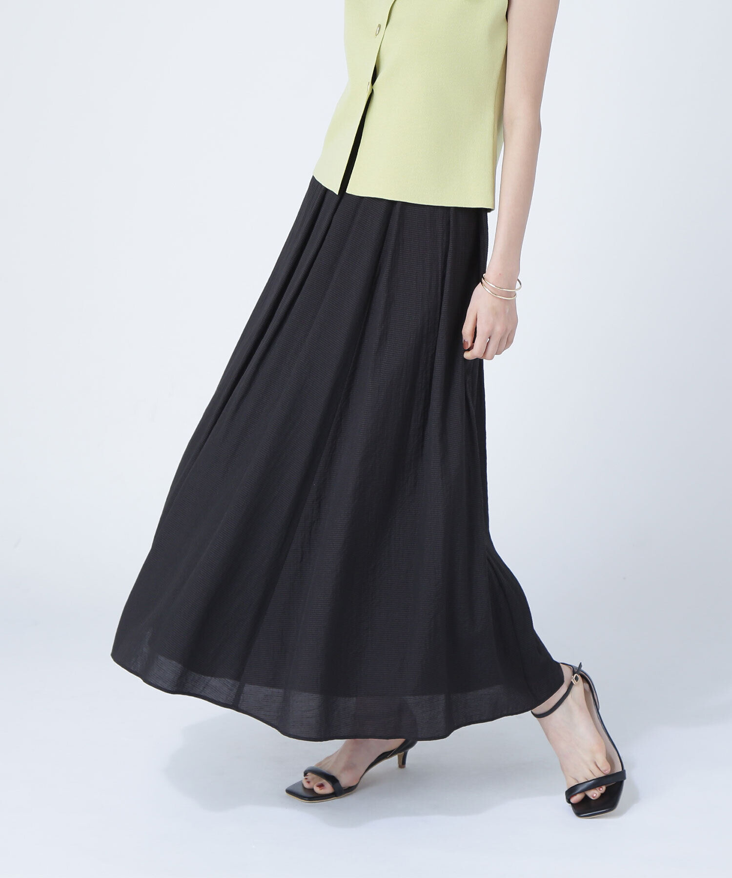  「マイクロギンガムフレアスカート」|スカート|