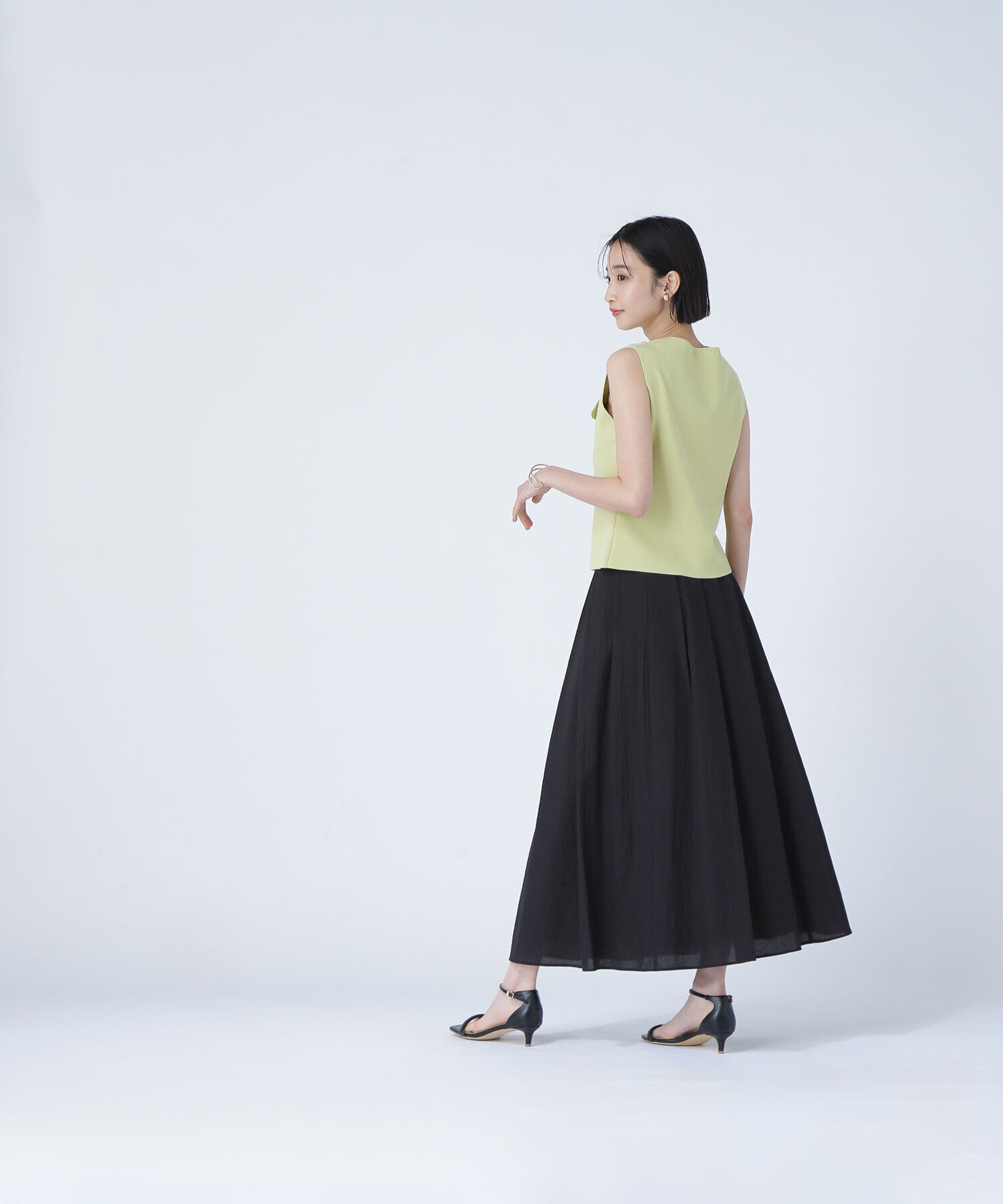  「マイクロギンガムフレアスカート」|スカート|