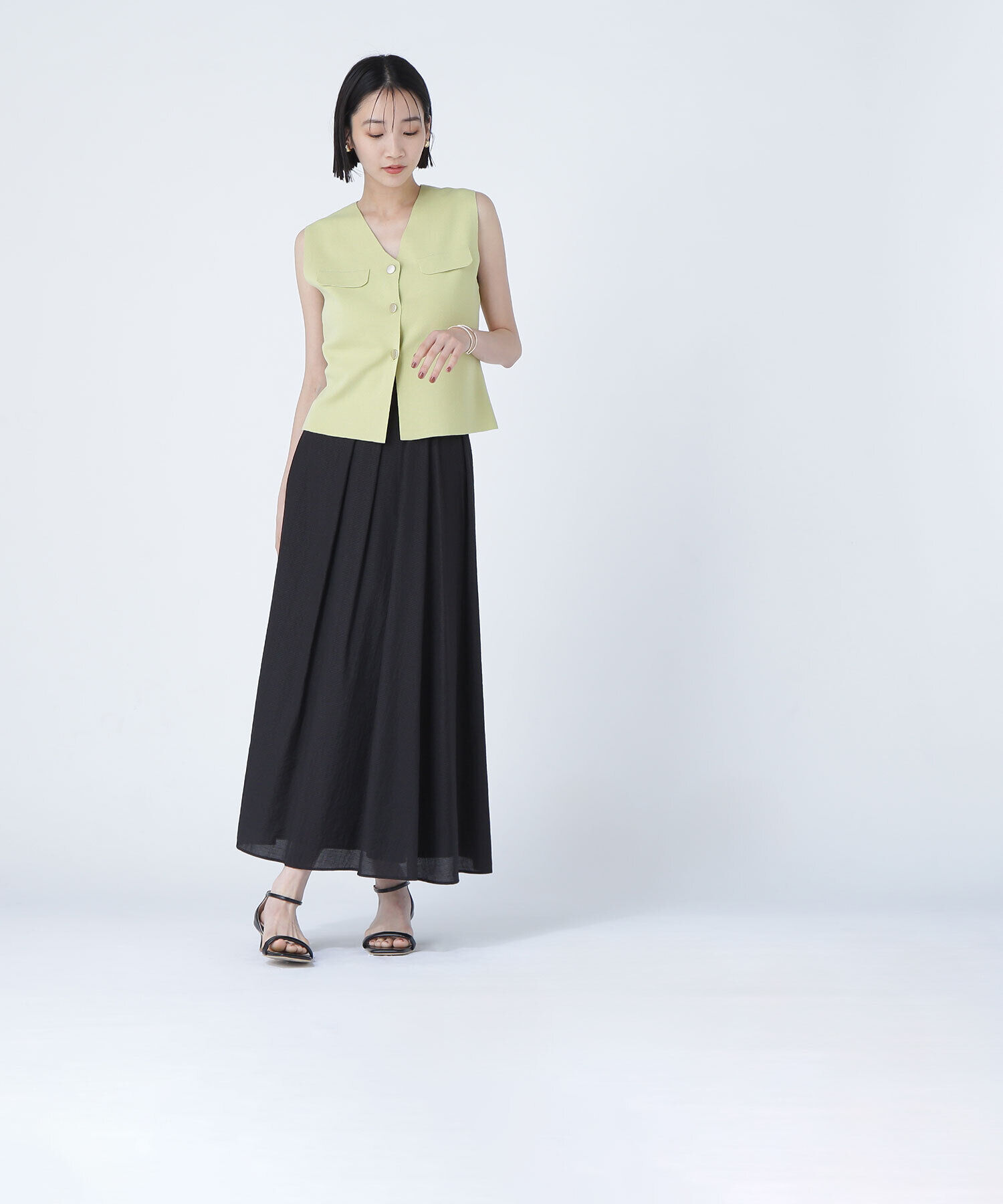  「マイクロギンガムフレアスカート」|スカート|