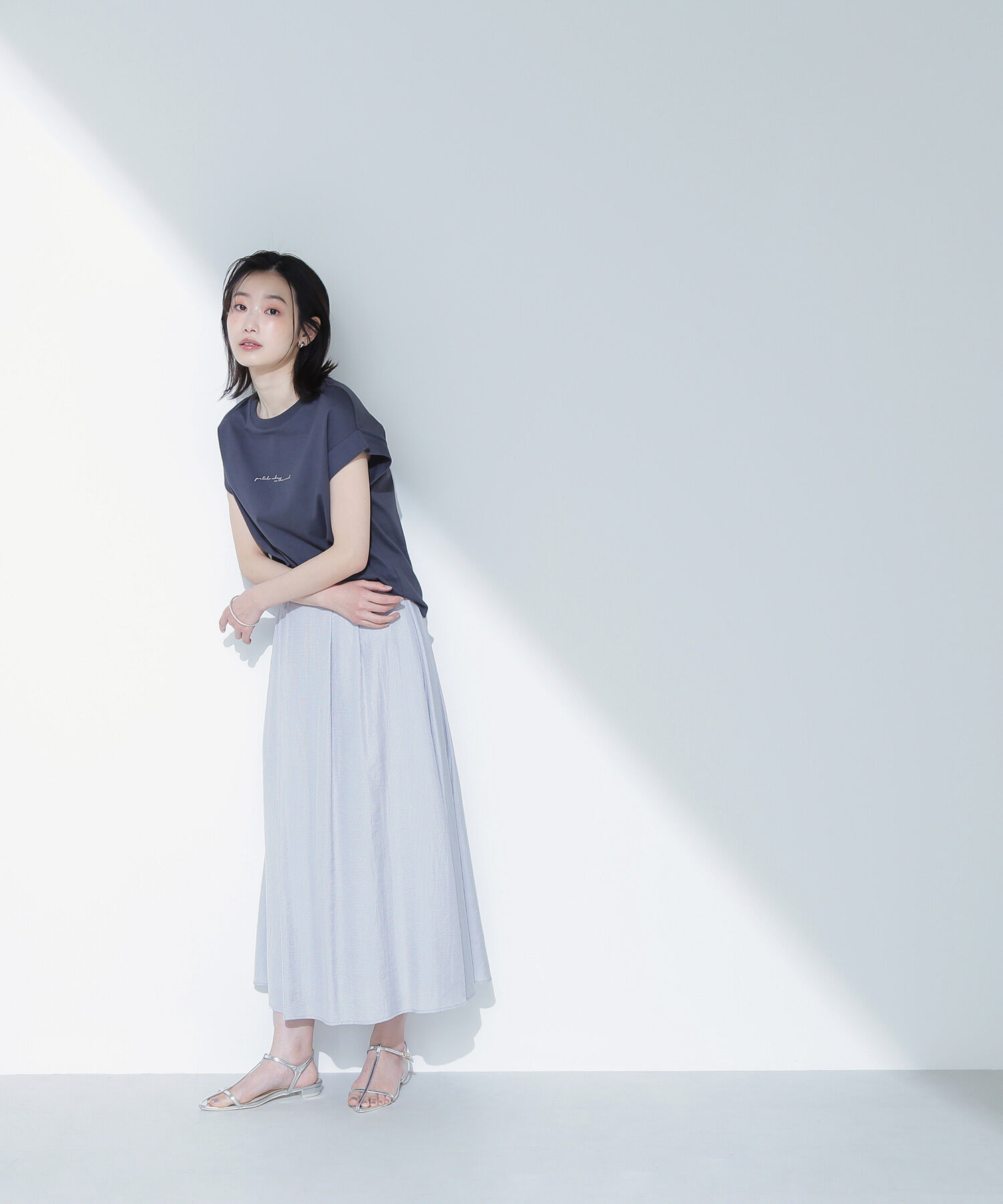  「マイクロギンガムフレアスカート」|スカート|