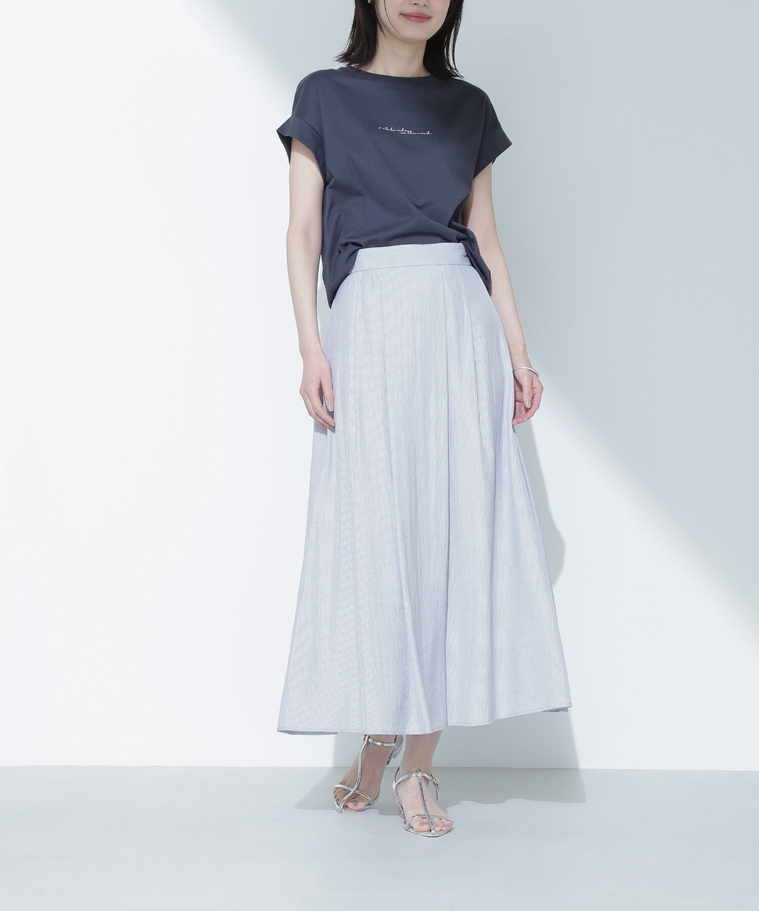  「マイクロギンガムフレアスカート」|スカート|