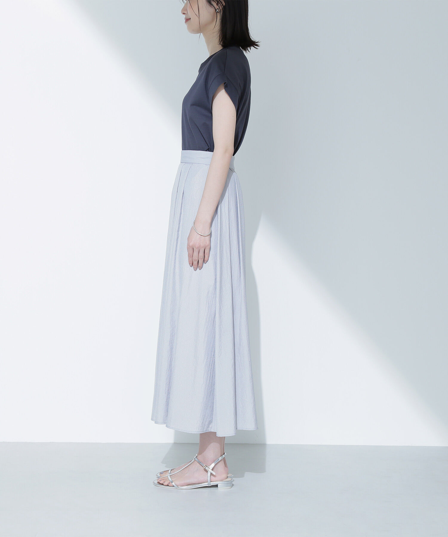  「マイクロギンガムフレアスカート」|スカート|