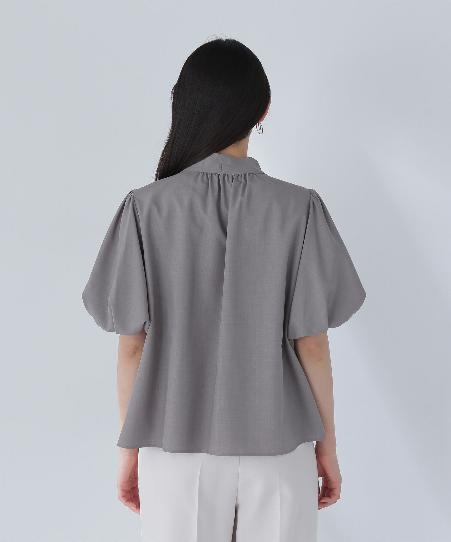  「リネンライクサイドタイブラウス」|シャツ・ブラウス|