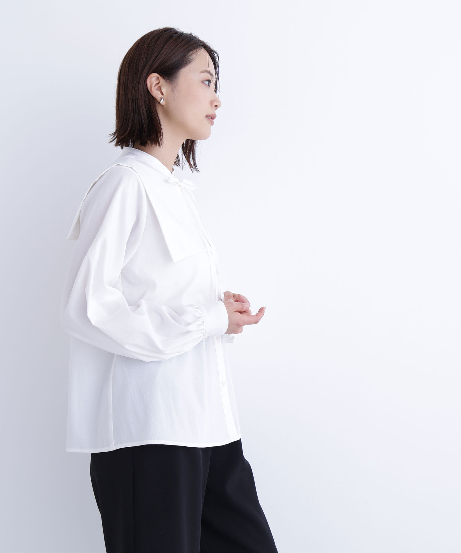  「スクエアカラーブラウス」|シャツ・ブラウス|