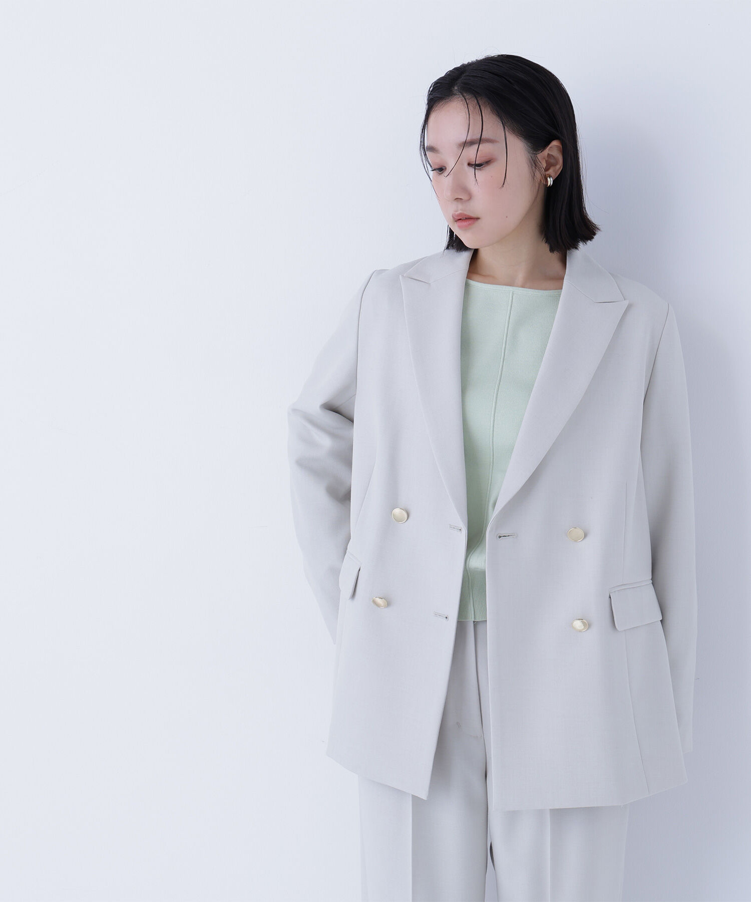  「ダブルブレスト  SETUP ボクシージャケット」|ブルゾン・スタジャン|