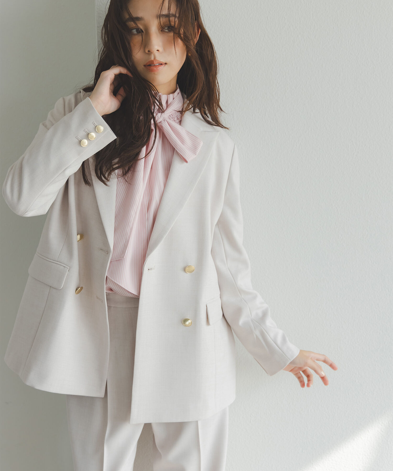  「ダブルブレスト  SETUP ボクシージャケット」|ブルゾン・スタジャン|