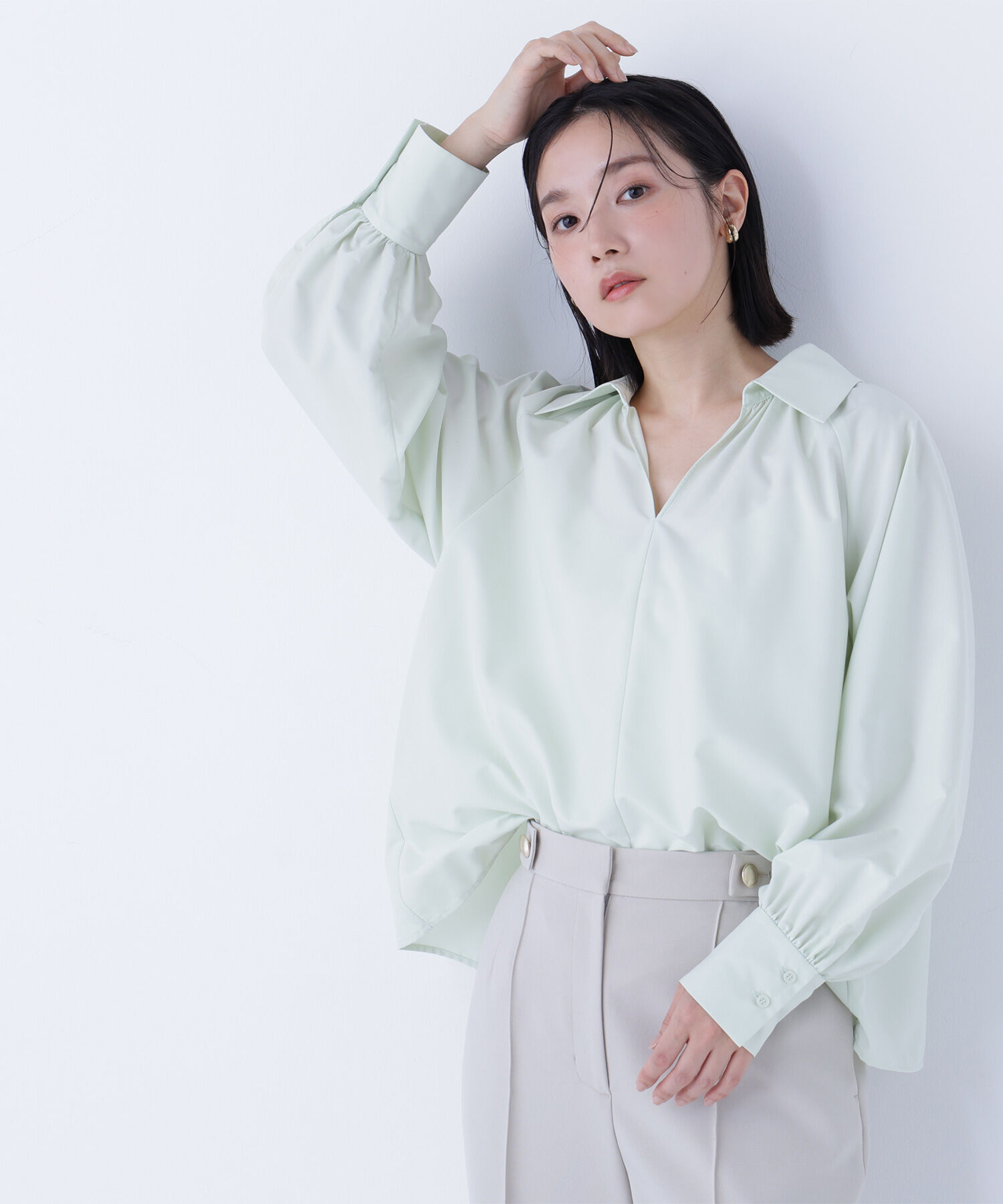  「スキッパーリボンタイブラウス」|シャツ・ブラウス|