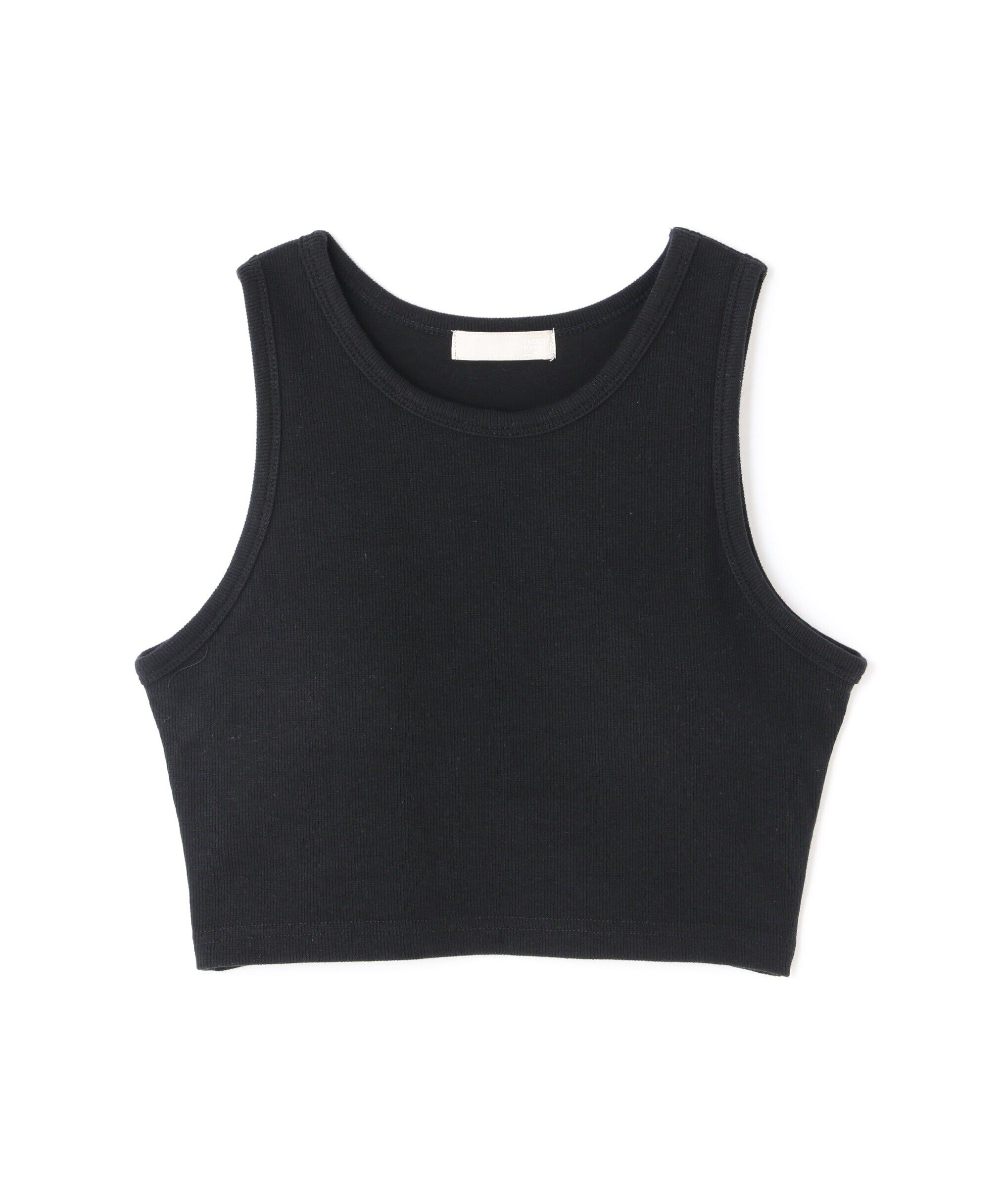  「カップ付きアメスリショート丈タンクトップ」|Tシャツ・カットソー|