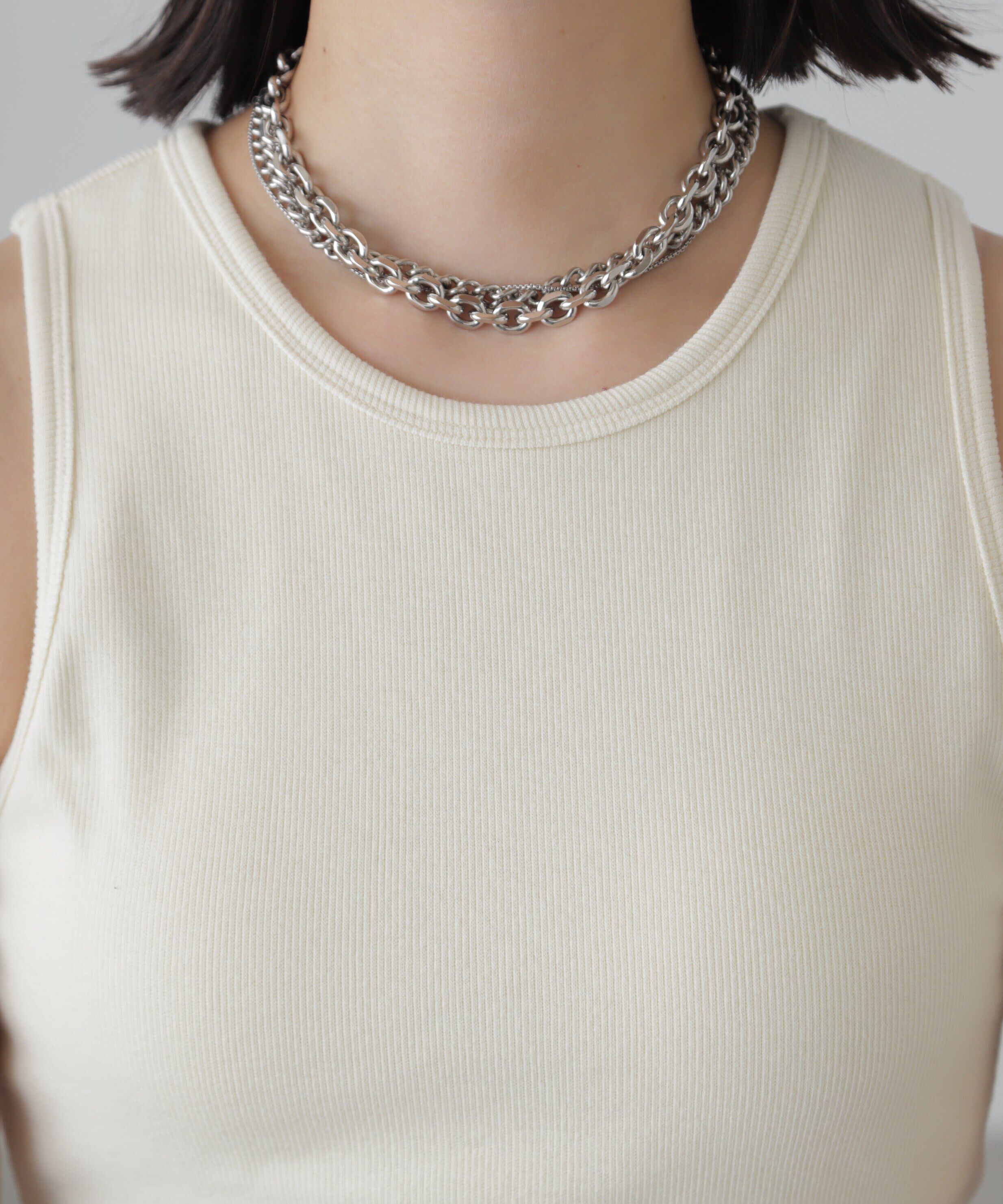  「カップ付きアメスリショート丈タンクトップ」|Tシャツ・カットソー|