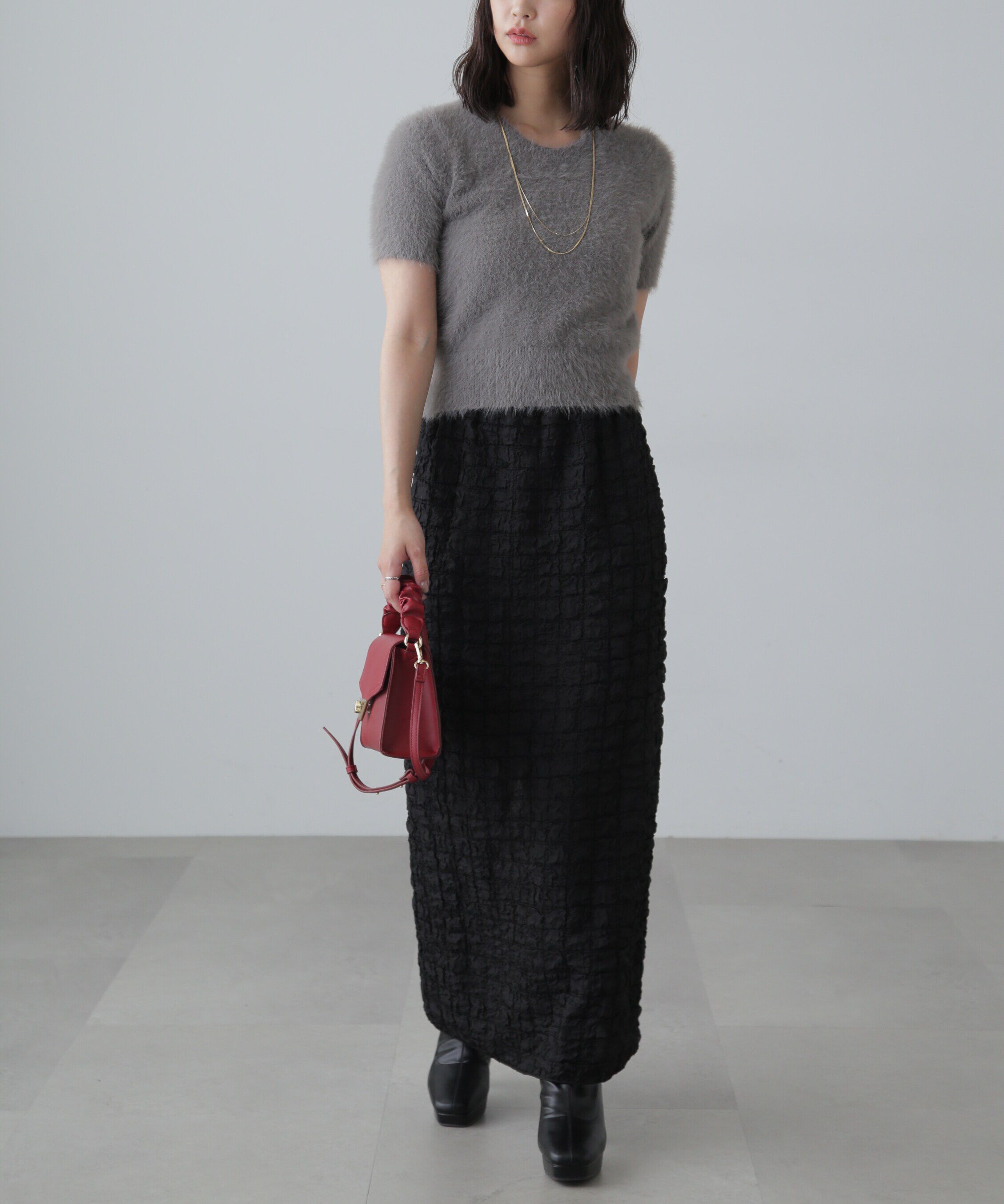  「ぽこぽこナロースカート」|スカート|