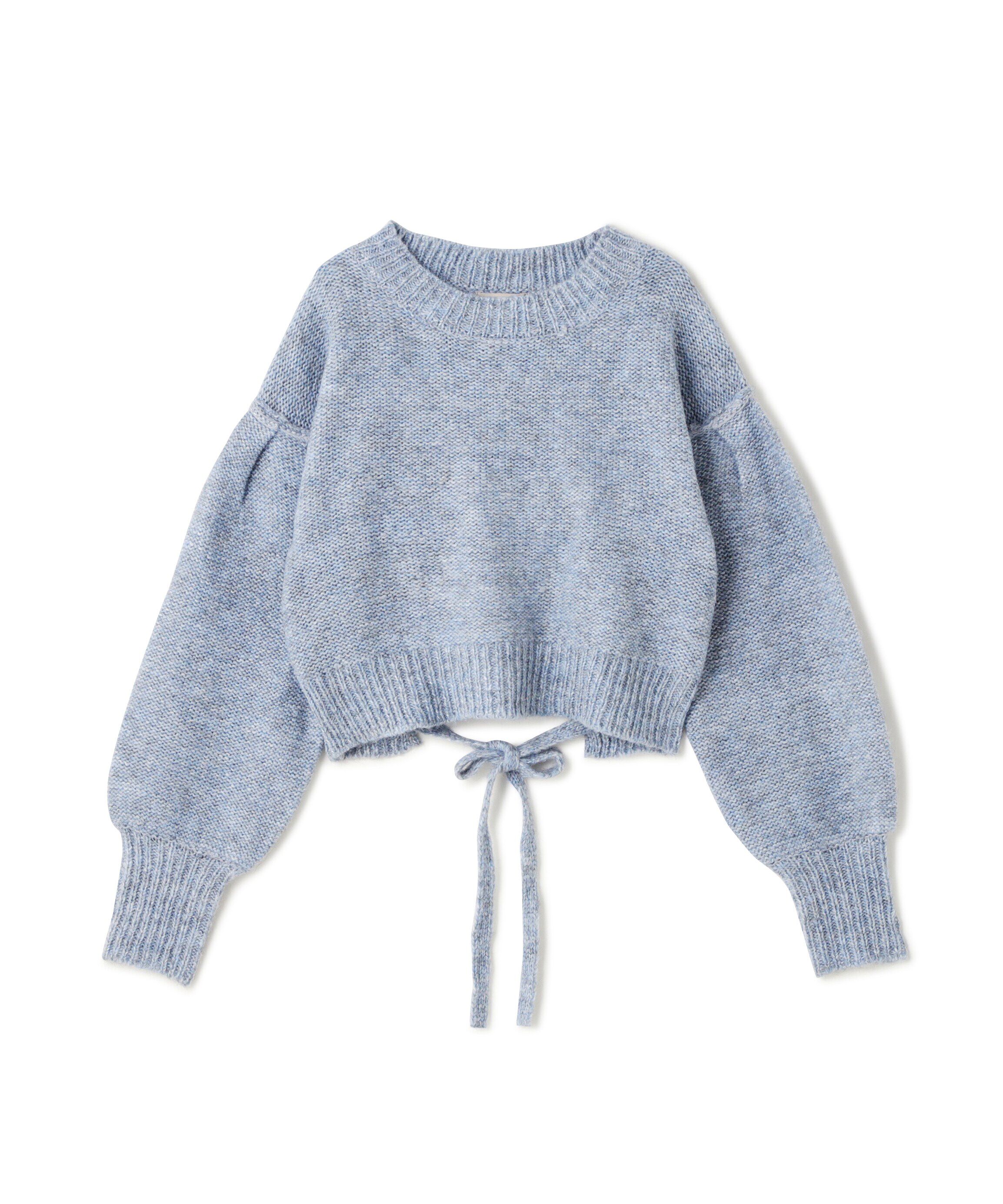  「バックリボンショート丈ニット」|ニット・セーター|