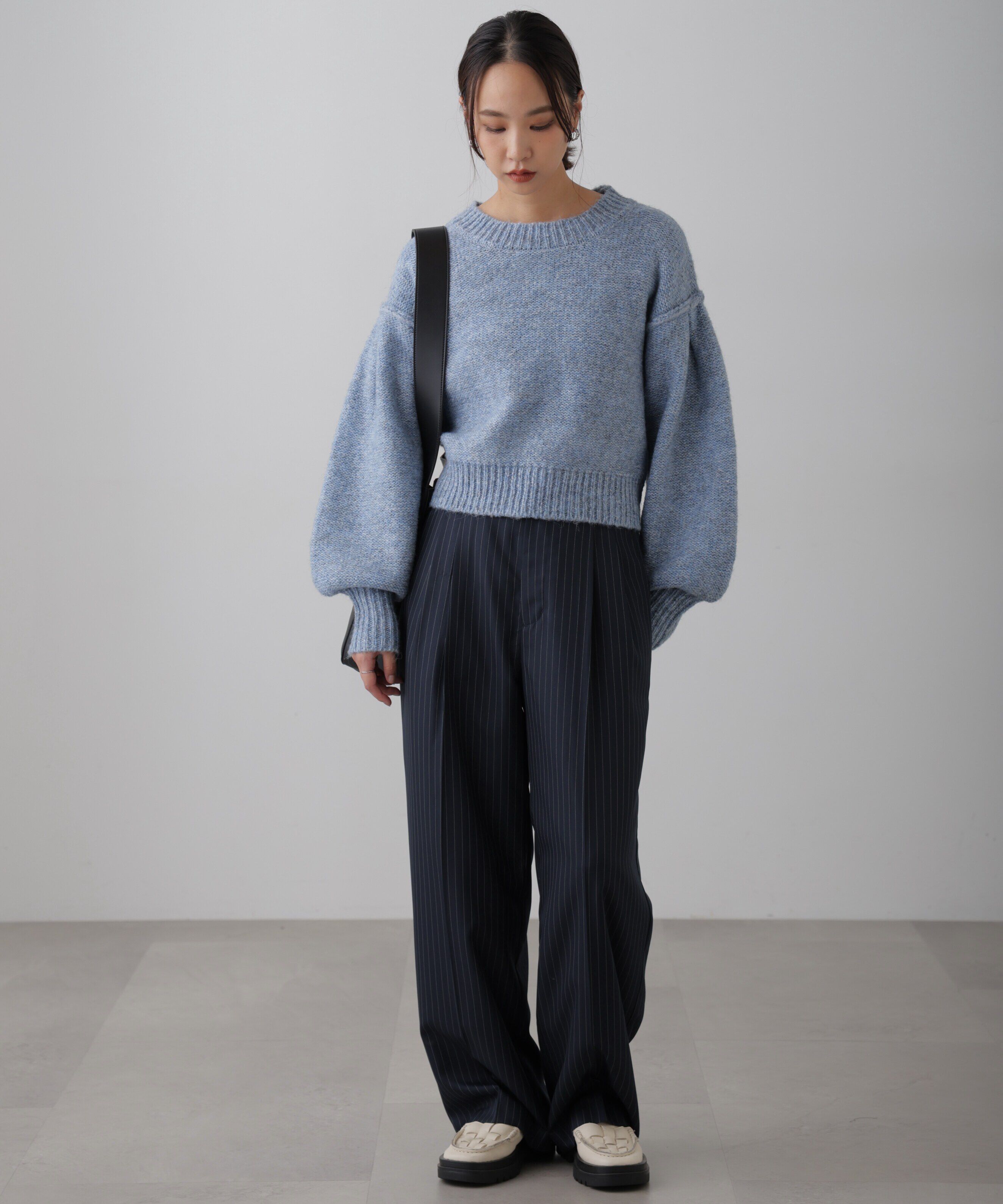  「バックリボンショート丈ニット」|ニット・セーター|