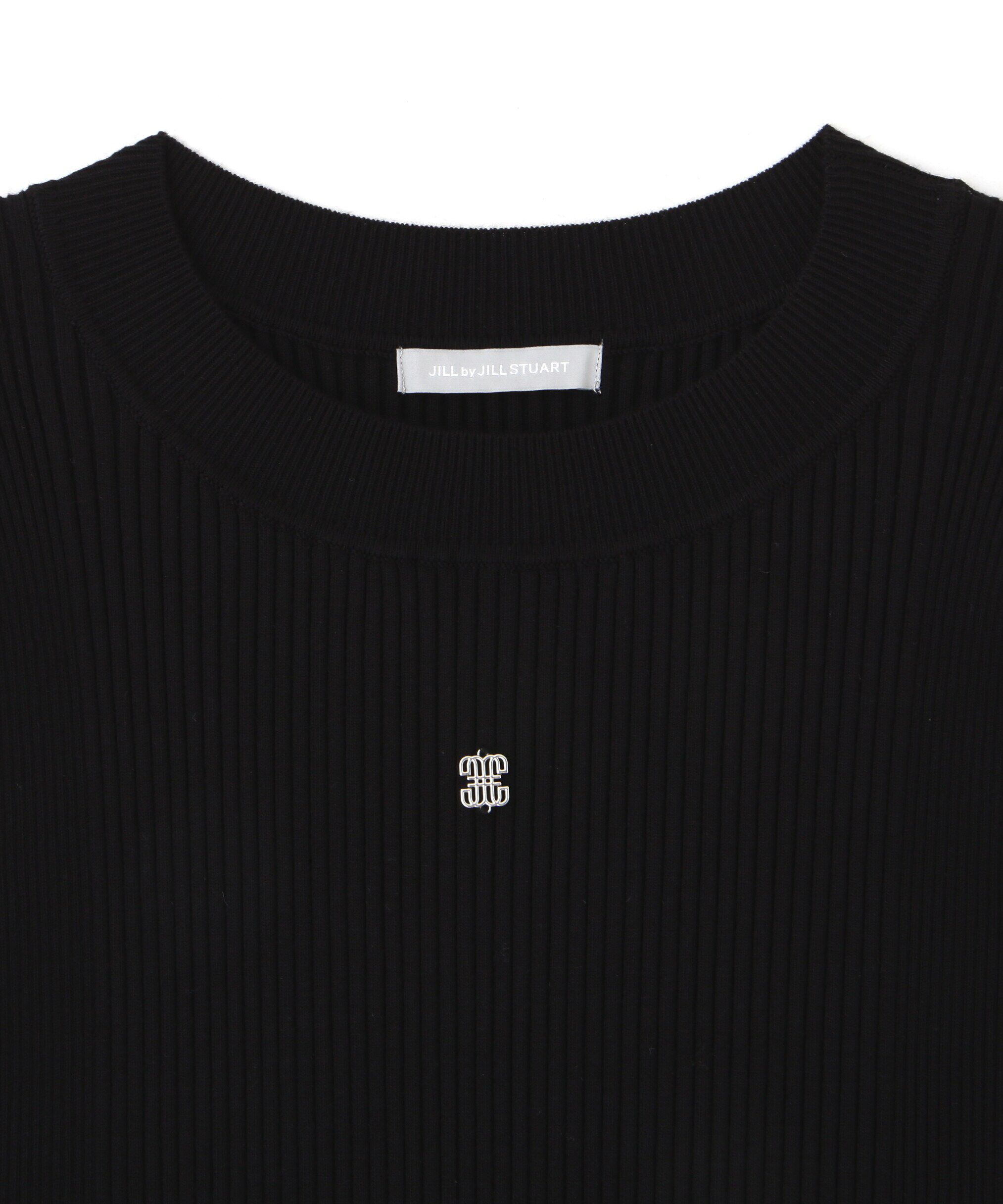  「長袖リブデザインロゴプレートニット」|ニット・セーター|