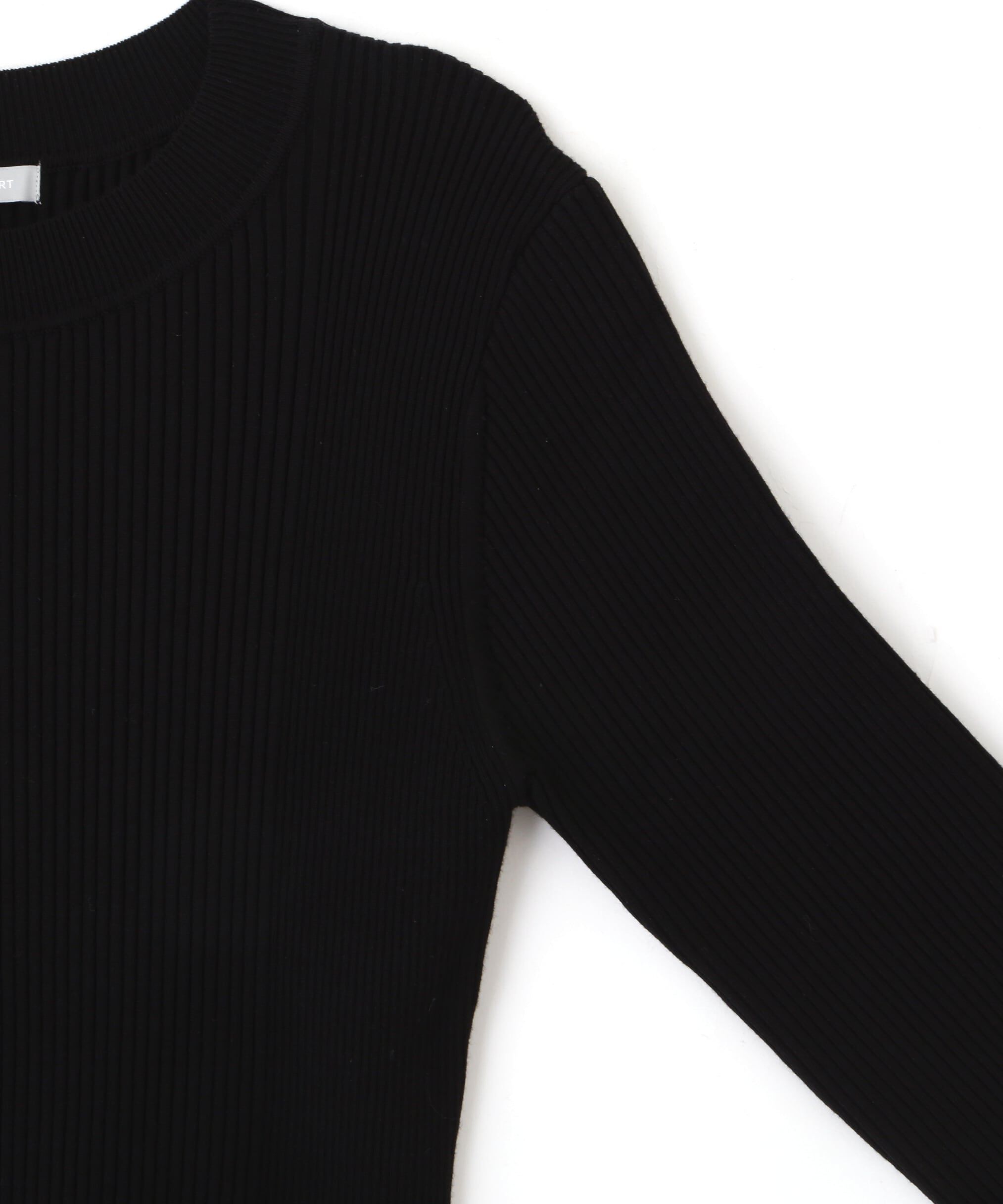  「長袖リブデザインロゴプレートニット」|ニット・セーター|