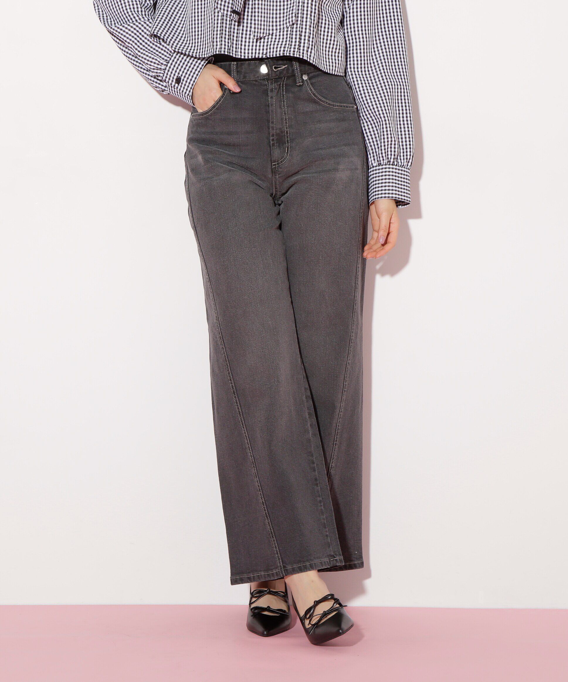  「ハイウエストストレートデニムパンツ」|その他|