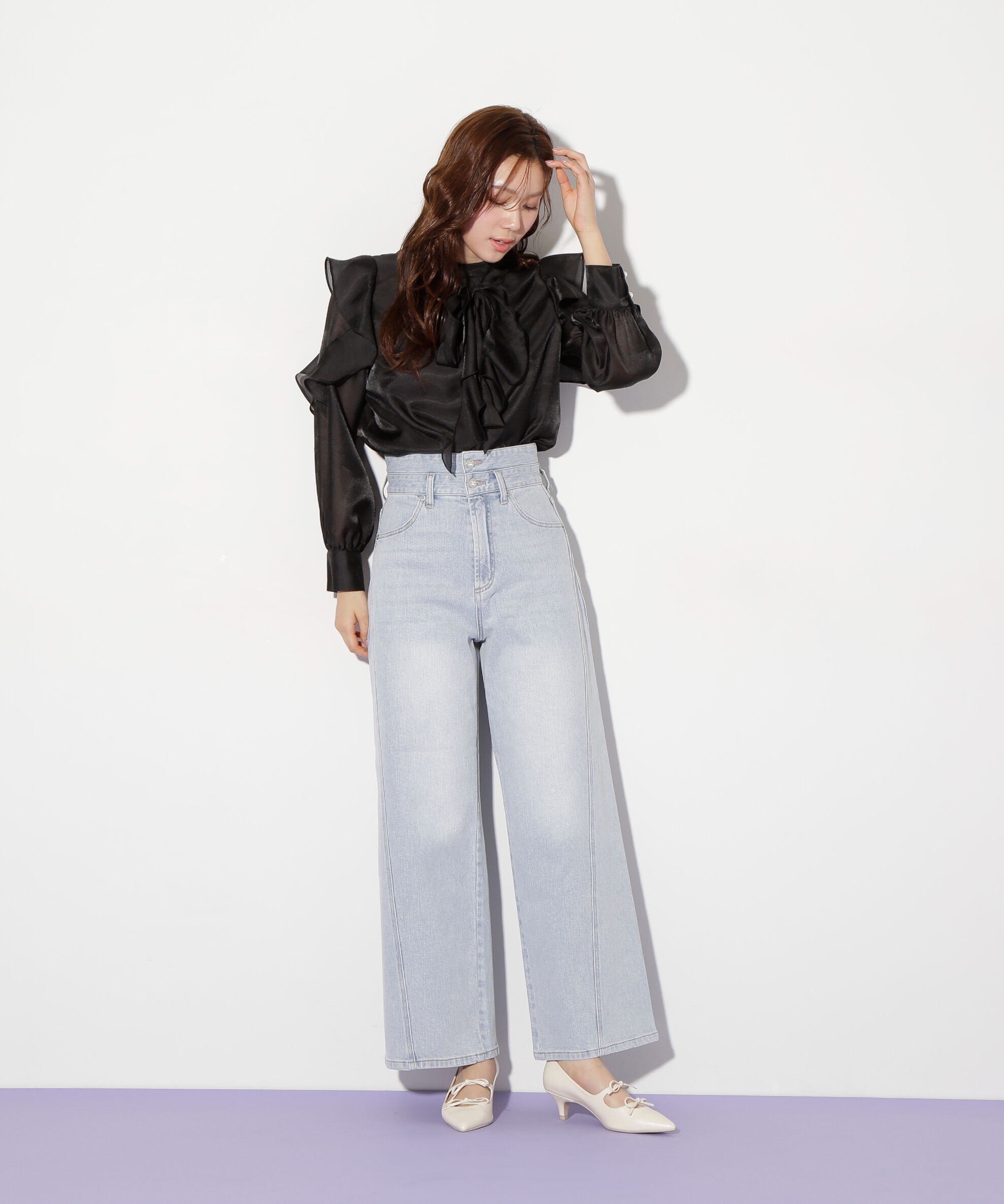  「ハイウエストストレートデニムパンツ」|その他|