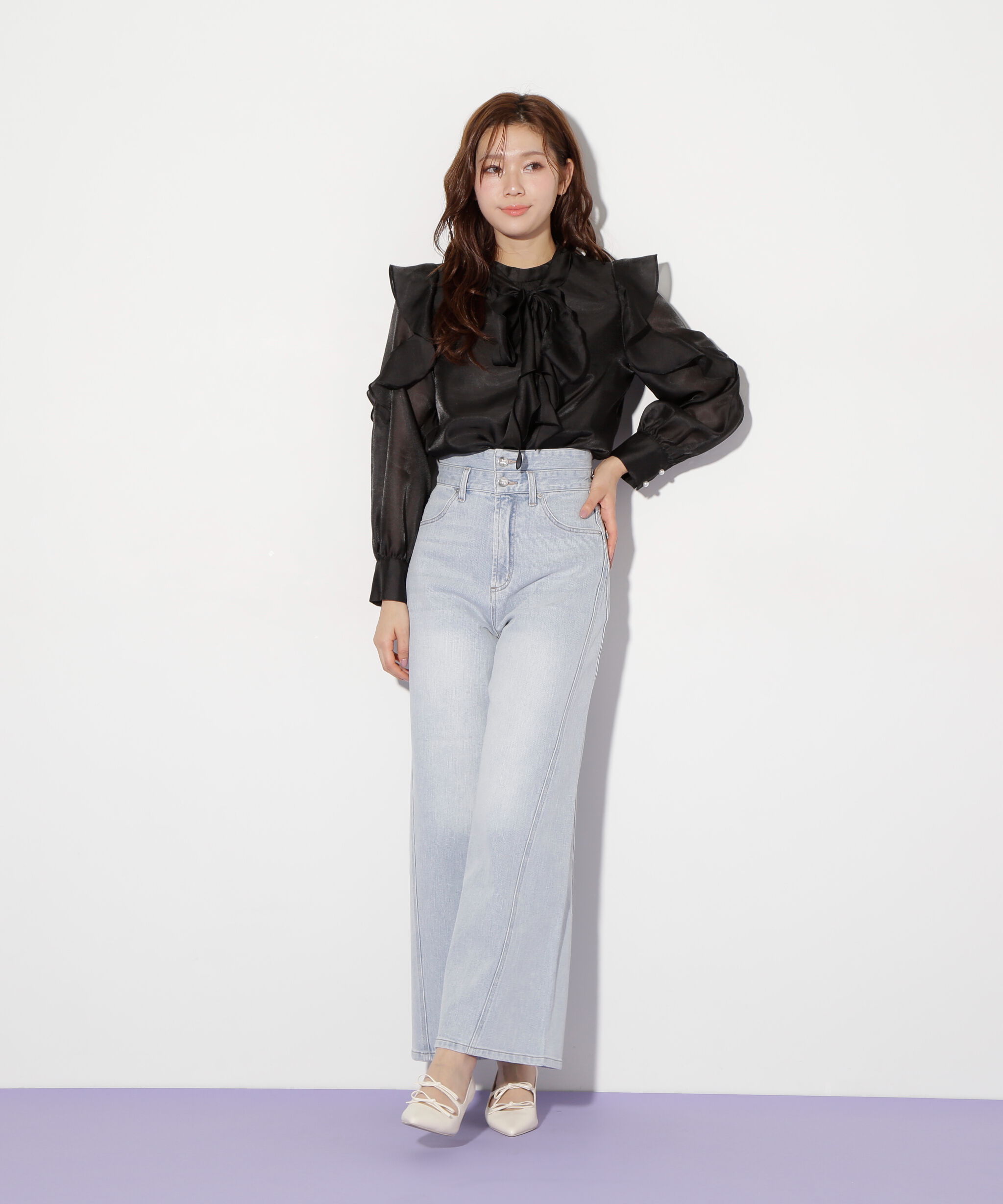  「ハイウエストストレートデニムパンツ」|その他|