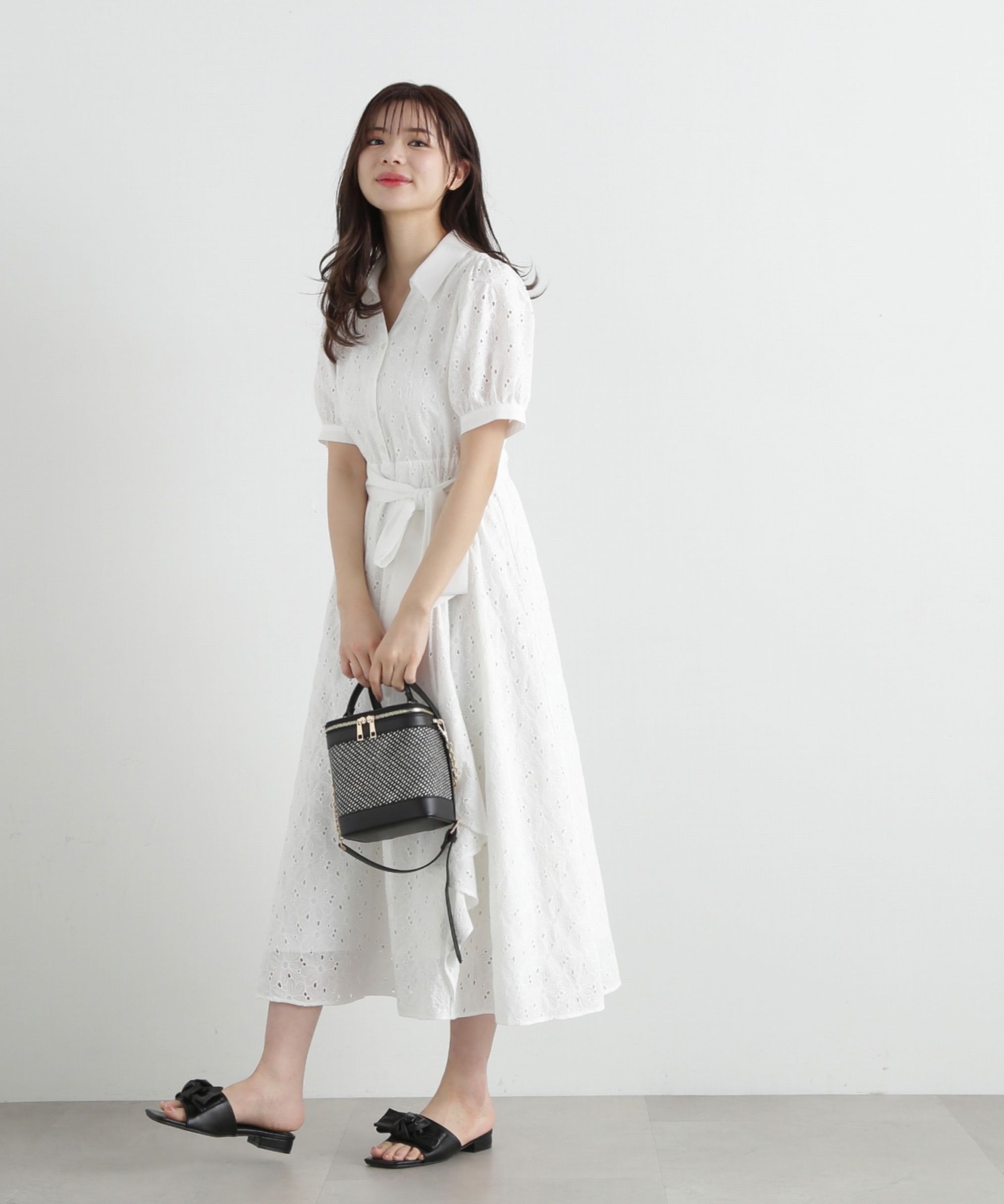 PROPORTION BODY DRESSING「カットワーク刺繍シャツワンピース」|ワンピース|ホワイト