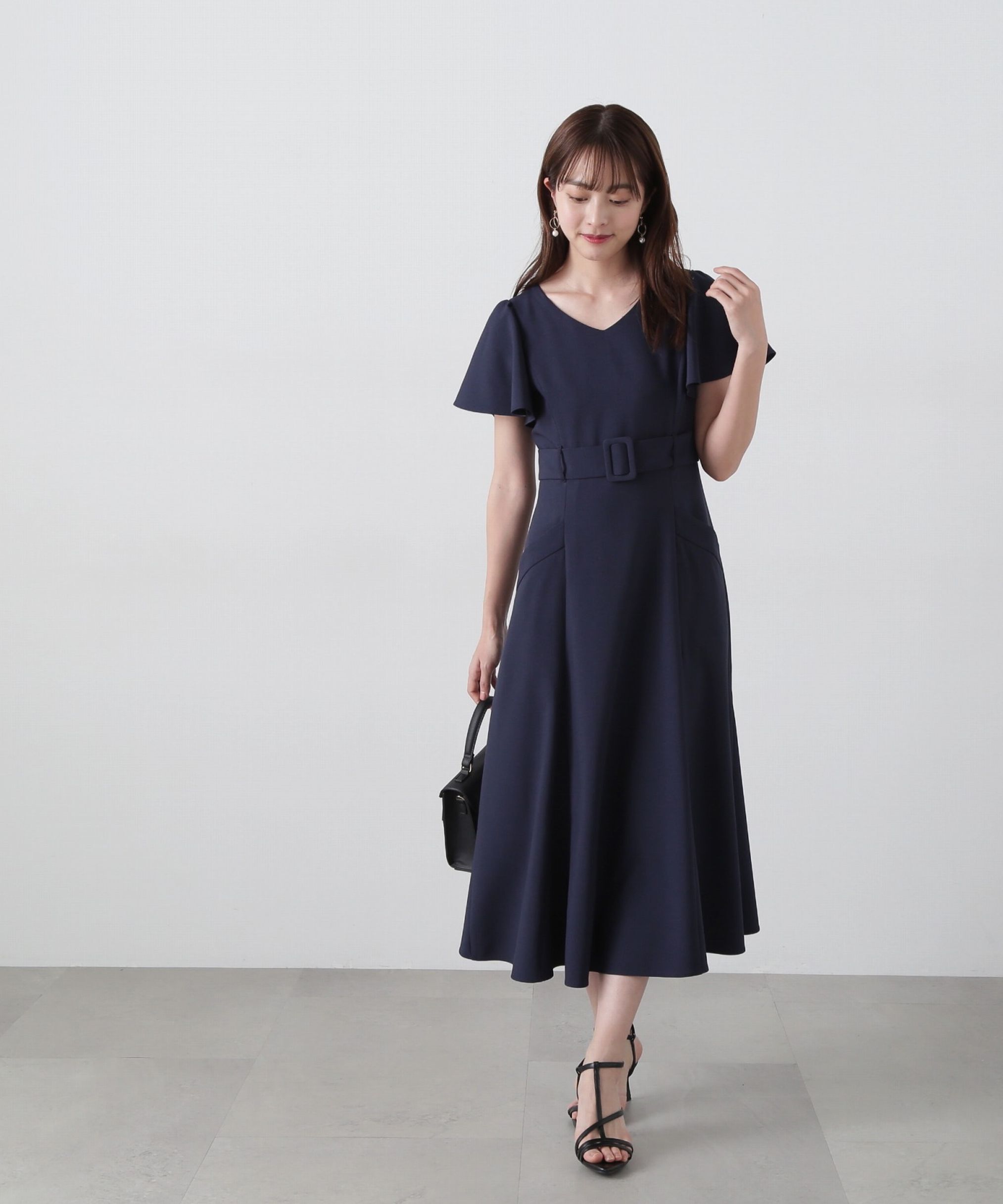 PROPORTION BODY DRESSING「ベルト付きマーメイドワンピース」|ワンピース|ネイビー