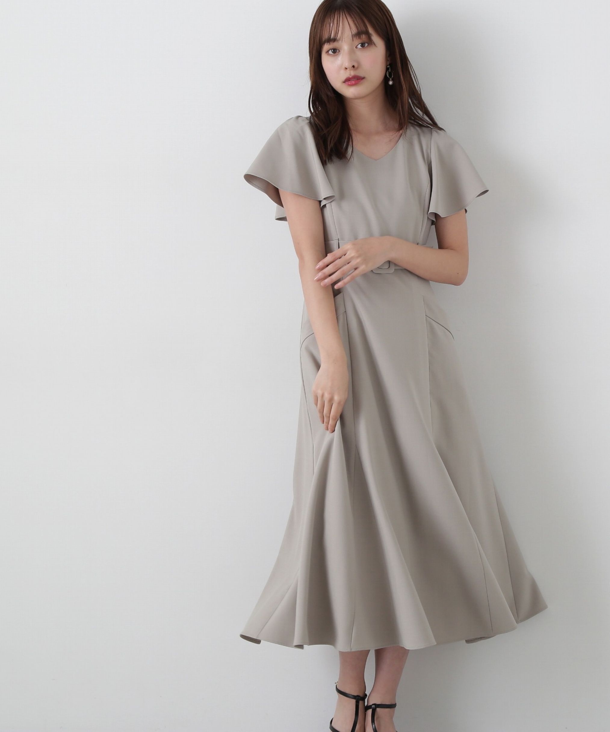 PROPORTION BODY DRESSING「ベルト付きマーメイドワンピース」|ワンピース|カーキ