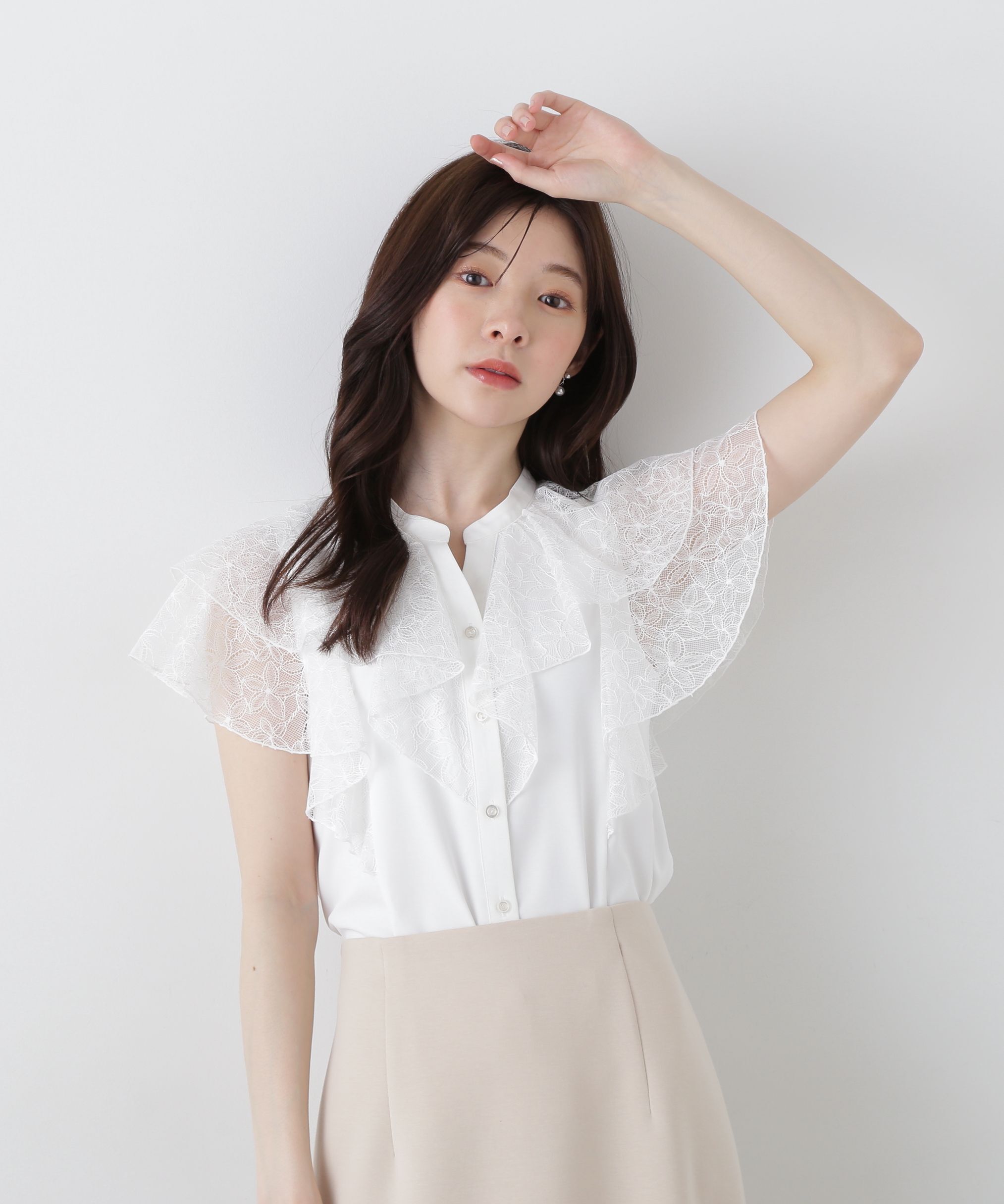 PROPORTION BODY DRESSING「レースラッフルブラウス」|シャツ・ブラウス|