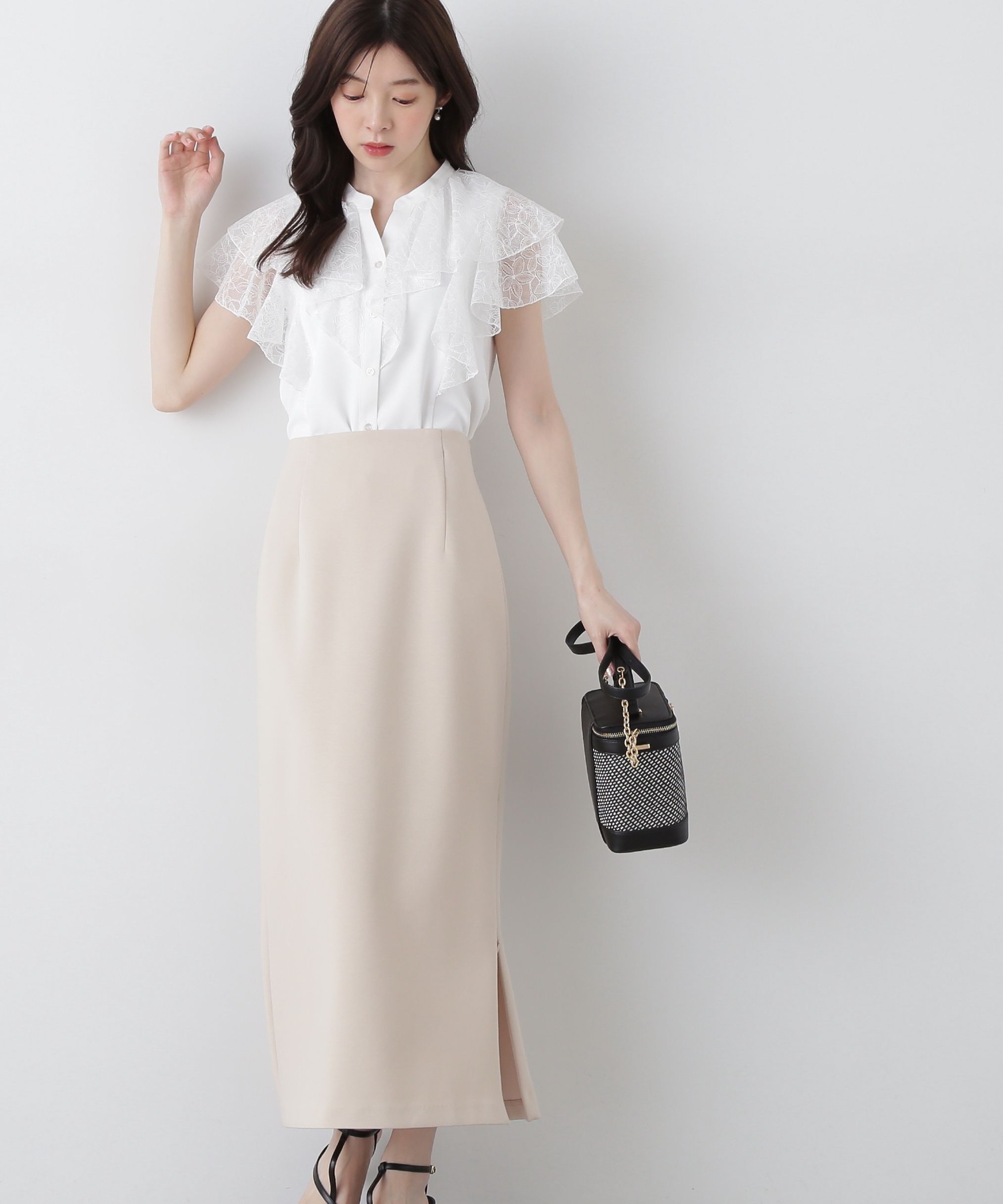 PROPORTION BODY DRESSING「レースラッフルブラウス」|シャツ・ブラウス|