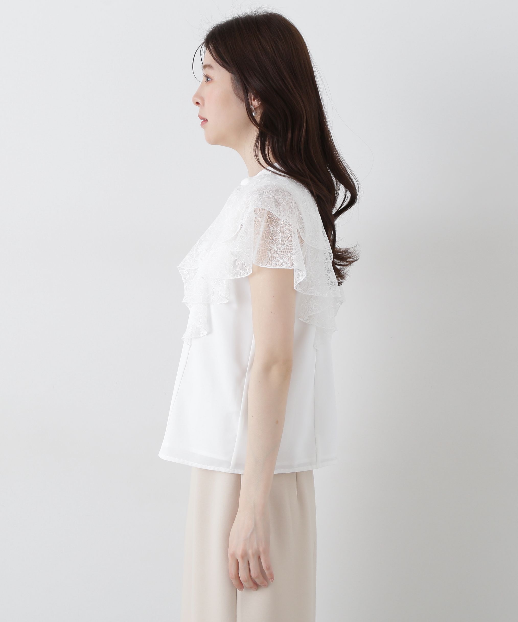 PROPORTION BODY DRESSING「レースラッフルブラウス」|シャツ・ブラウス|