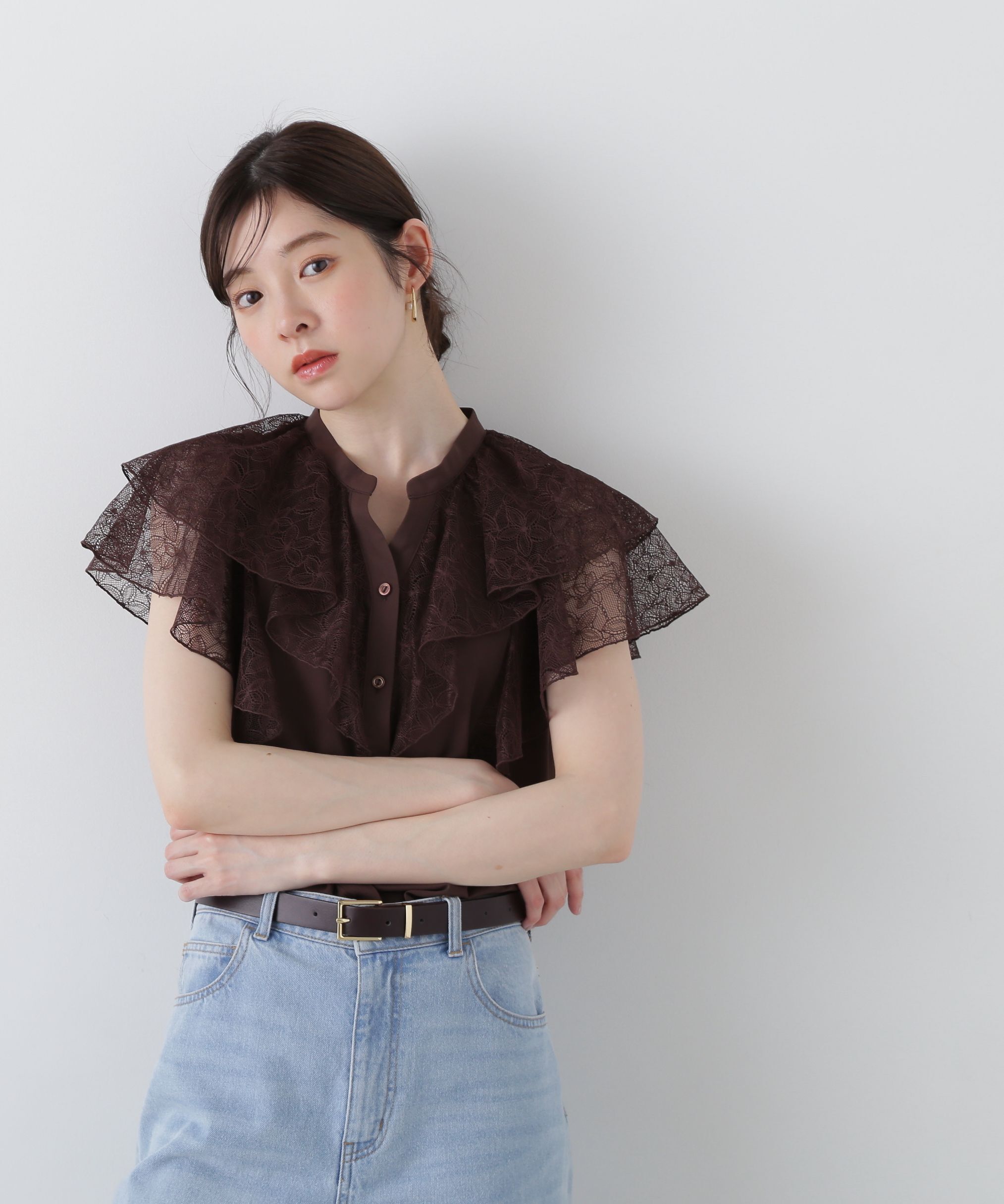 PROPORTION BODY DRESSING「レースラッフルブラウス」|シャツ・ブラウス|