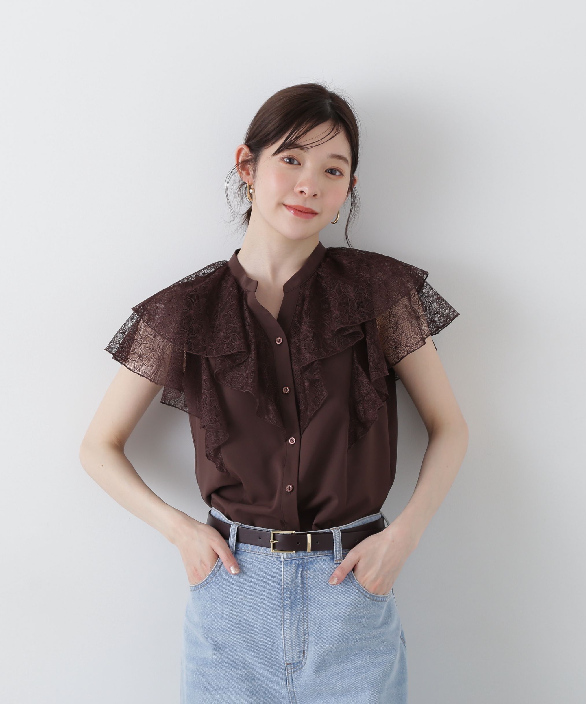 PROPORTION BODY DRESSING「レースラッフルブラウス」|シャツ・ブラウス|