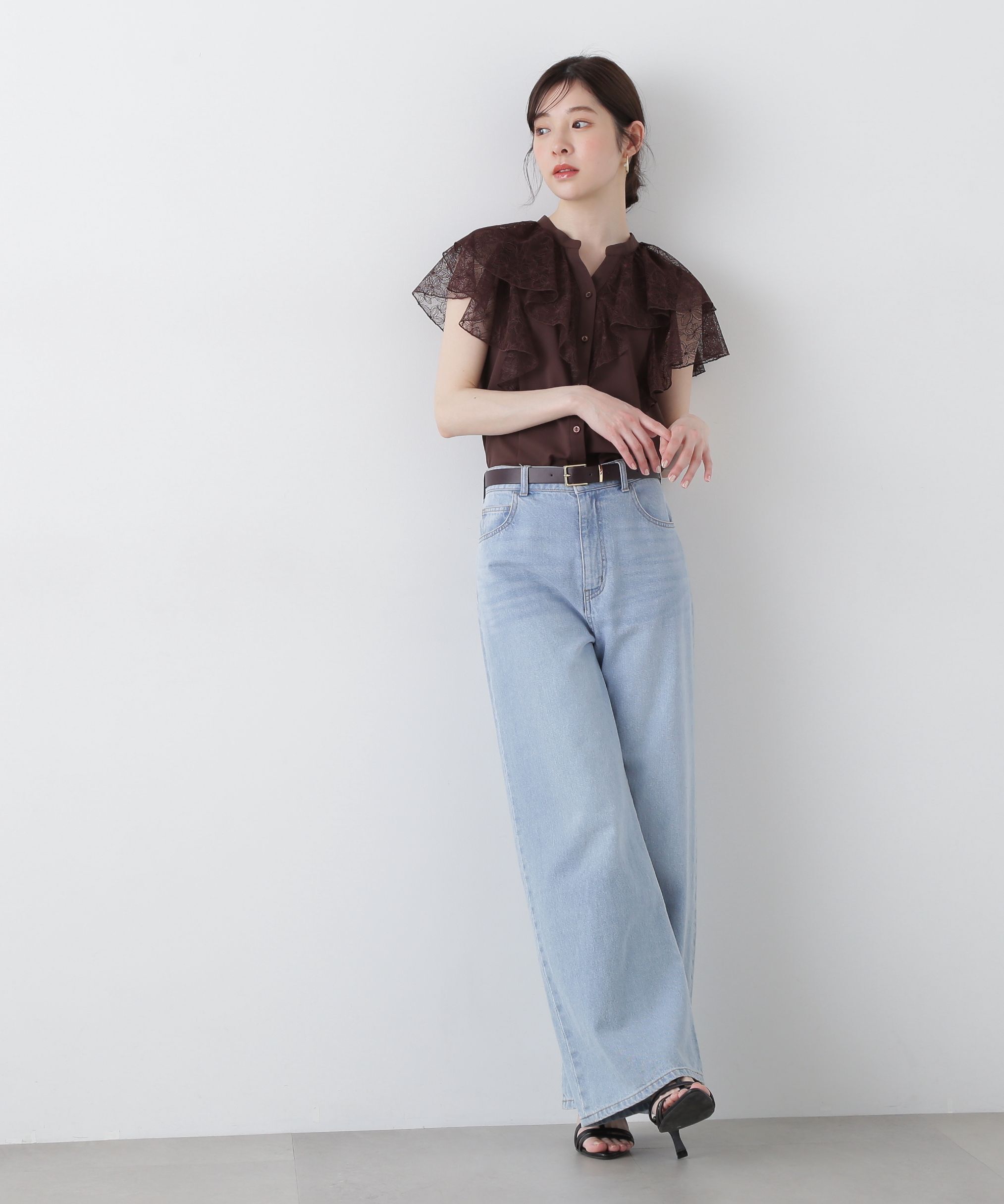 PROPORTION BODY DRESSING「レースラッフルブラウス」|シャツ・ブラウス|