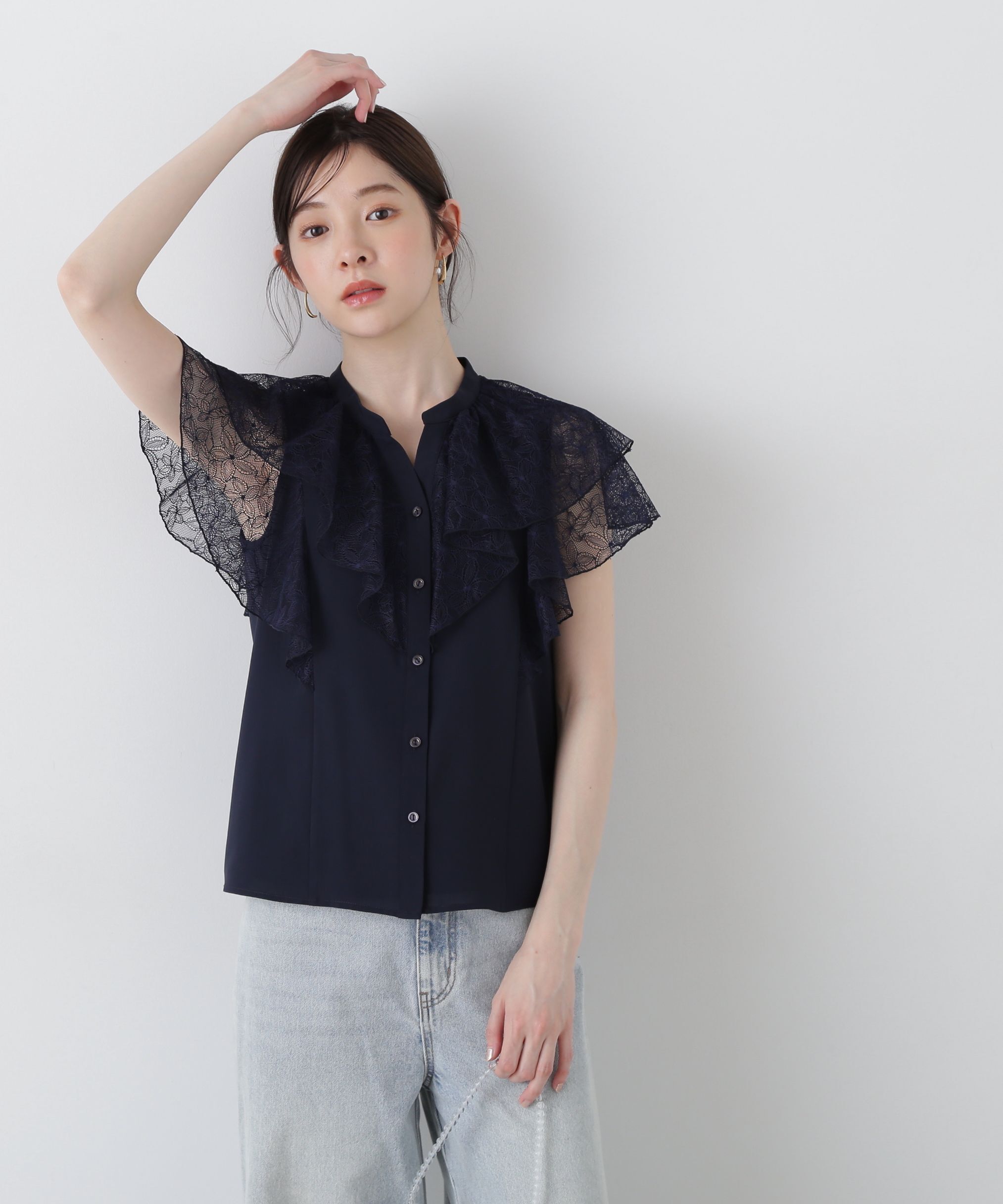 PROPORTION BODY DRESSING「レースラッフルブラウス」|シャツ・ブラウス|