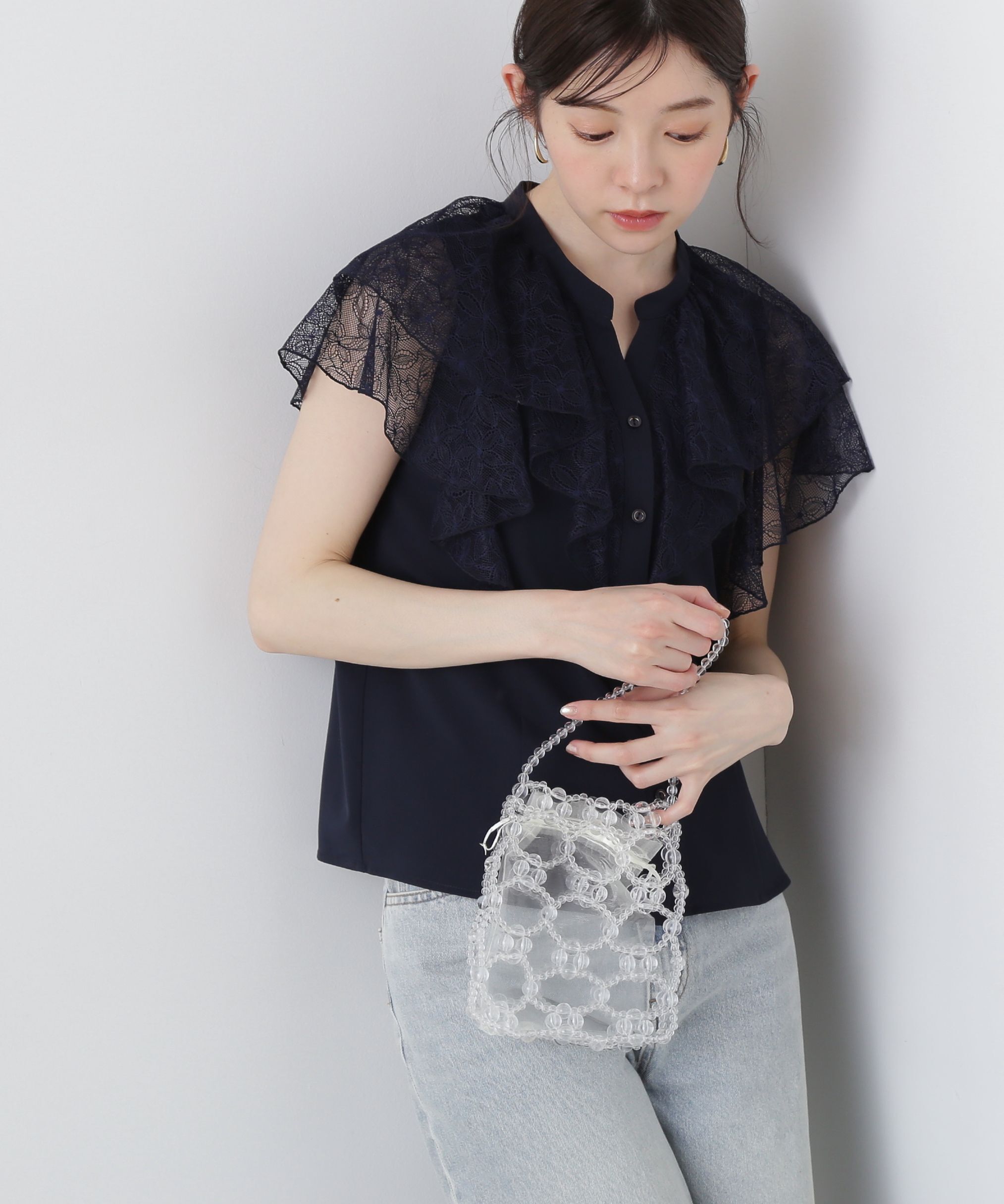 PROPORTION BODY DRESSING「レースラッフルブラウス」|シャツ・ブラウス|