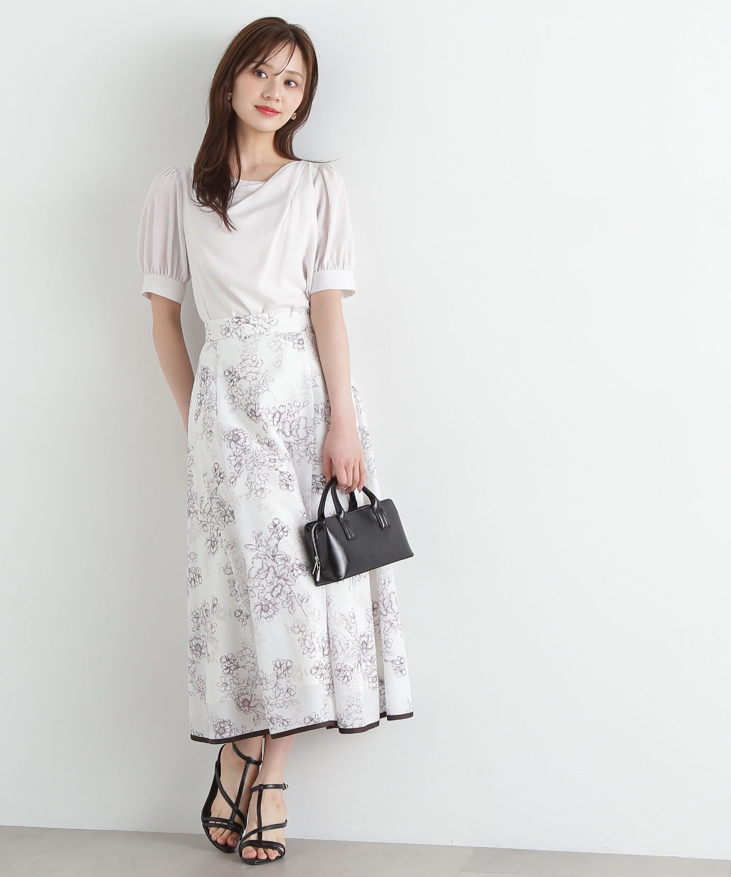 PROPORTION BODY DRESSING「モノトーンシアーフラワースカート」|スカート|