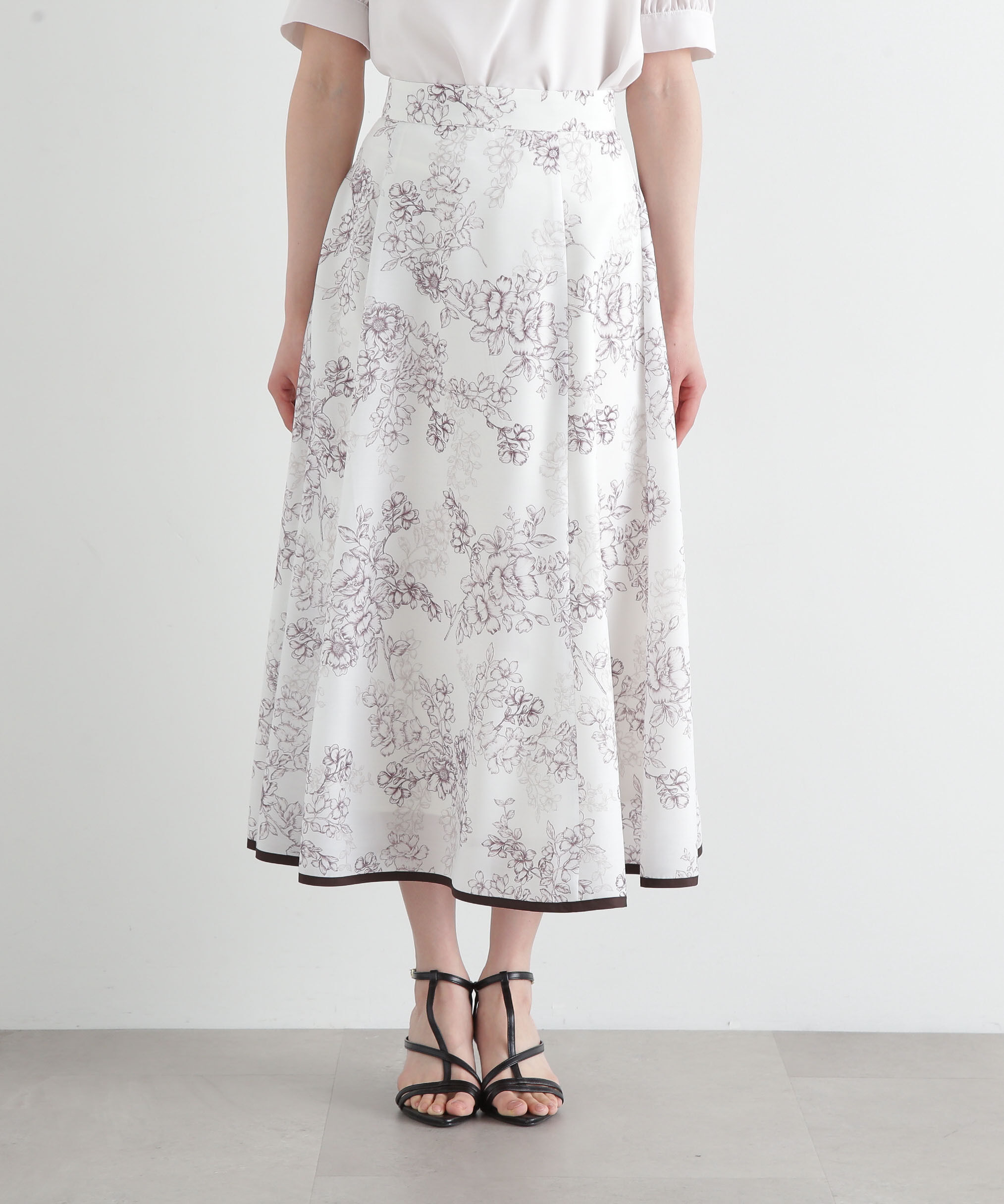 PROPORTION BODY DRESSING「モノトーンシアーフラワースカート」|スカート|