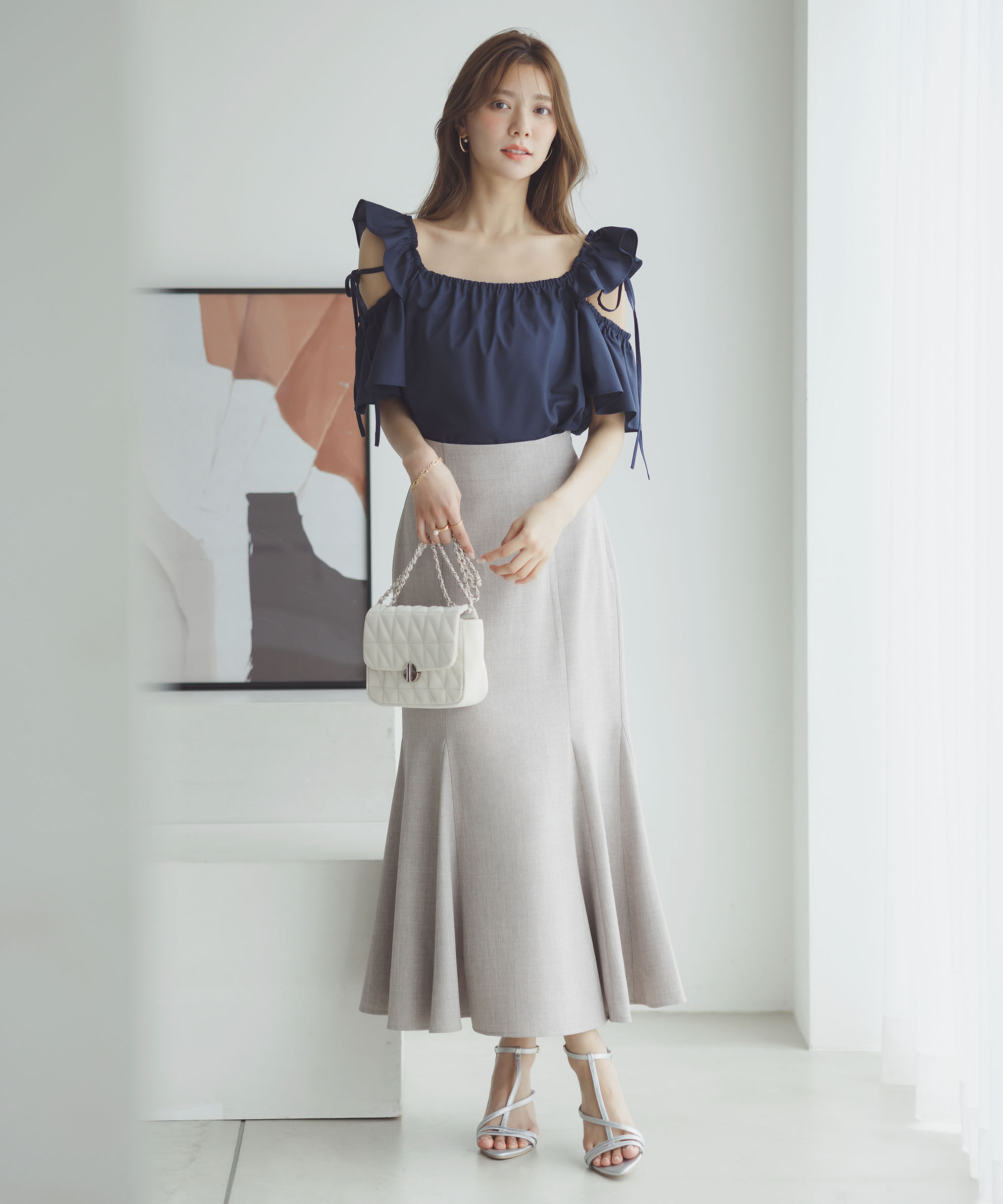 PROPORTION BODY DRESSING「ハイウエストマーメイドスカート」|スカート|ブラウン