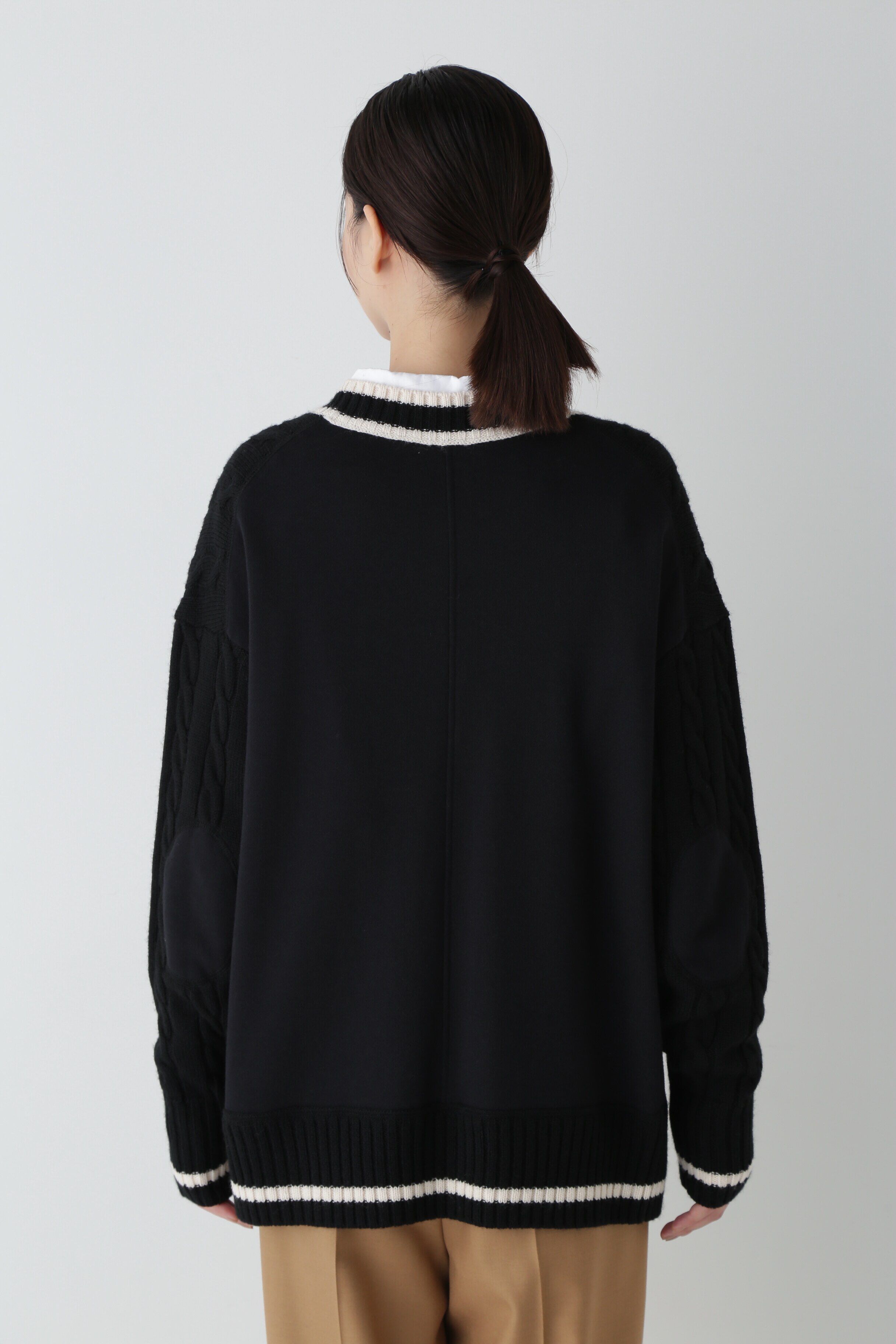  「◆裏毛コンビプレッピーカーディガン」|ニット・セーター|