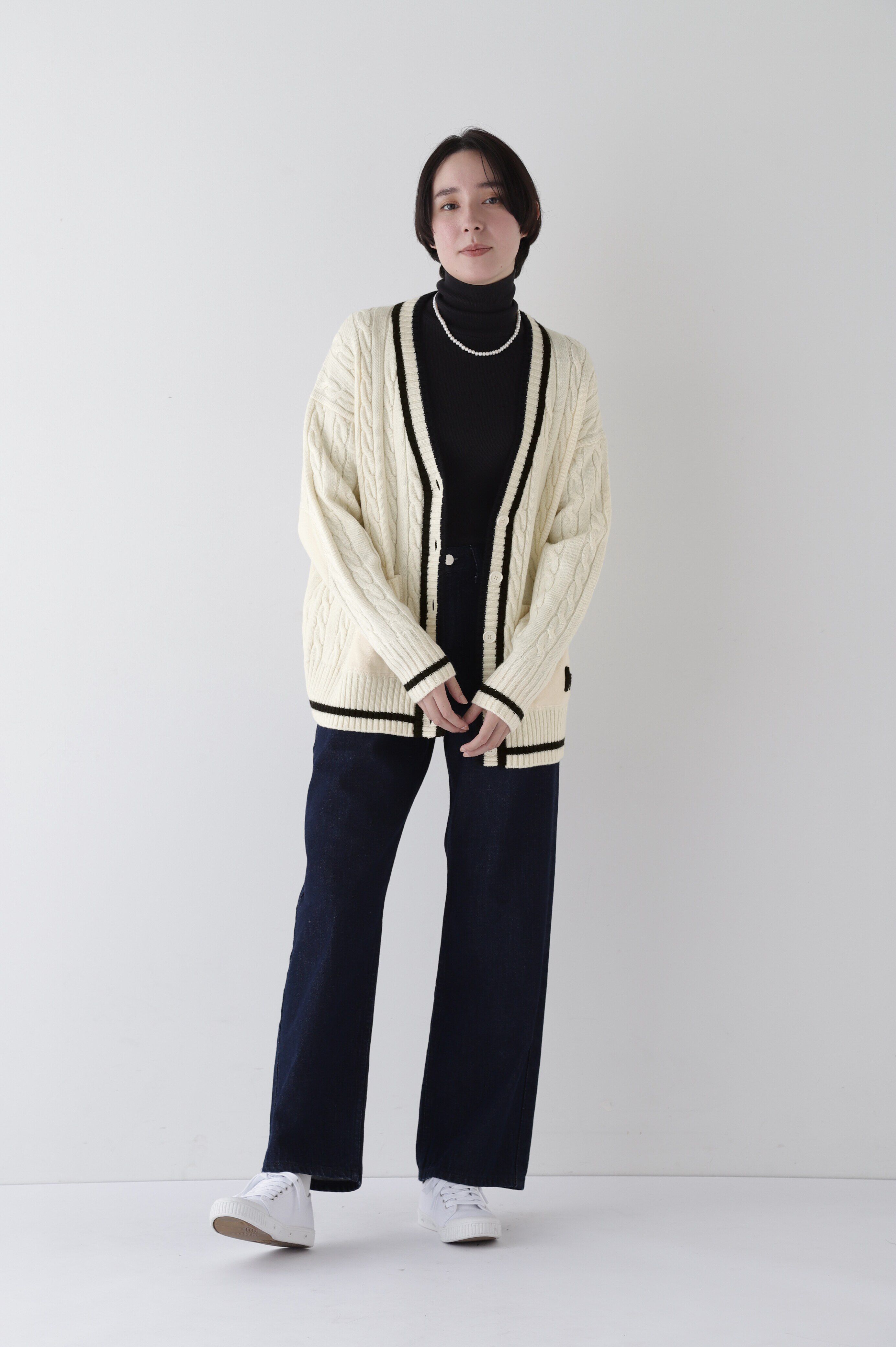  「◆裏毛コンビプレッピーカーディガン」|ニット・セーター|