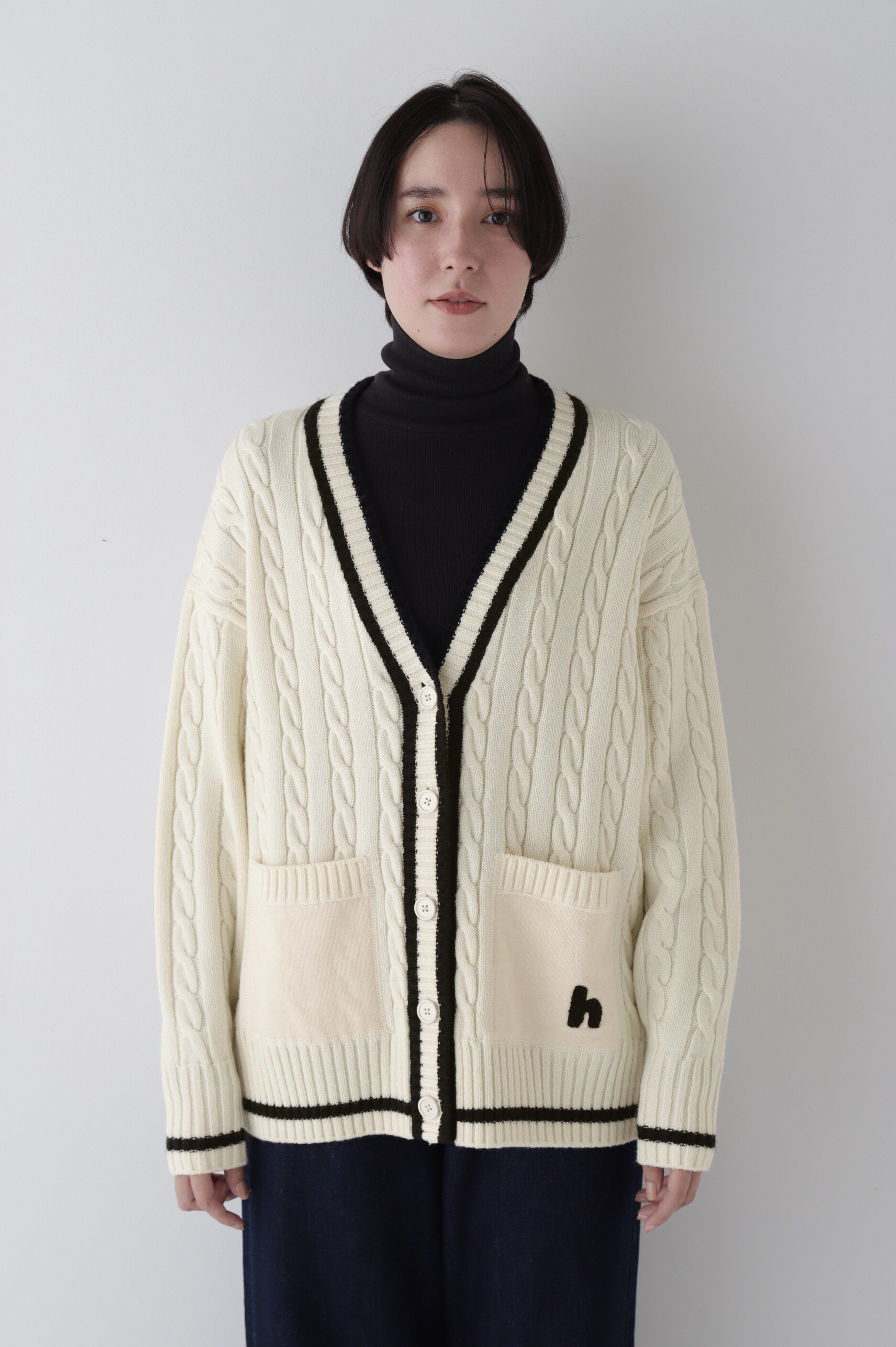  「◆裏毛コンビプレッピーカーディガン」|ニット・セーター|