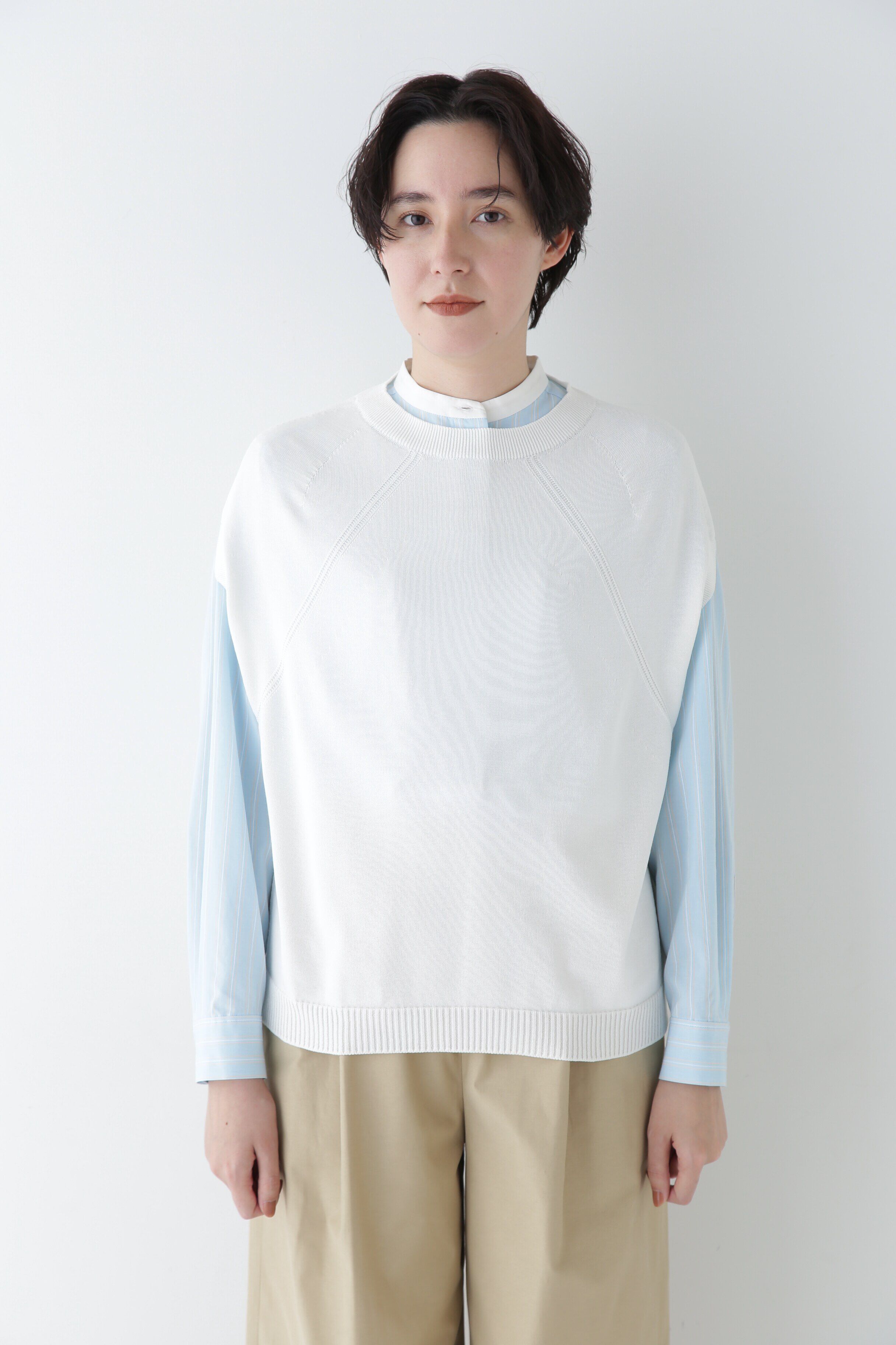  「◆【ウォッシャブル】ハイゲージクルーネックニットベスト」|ニット・セーター|