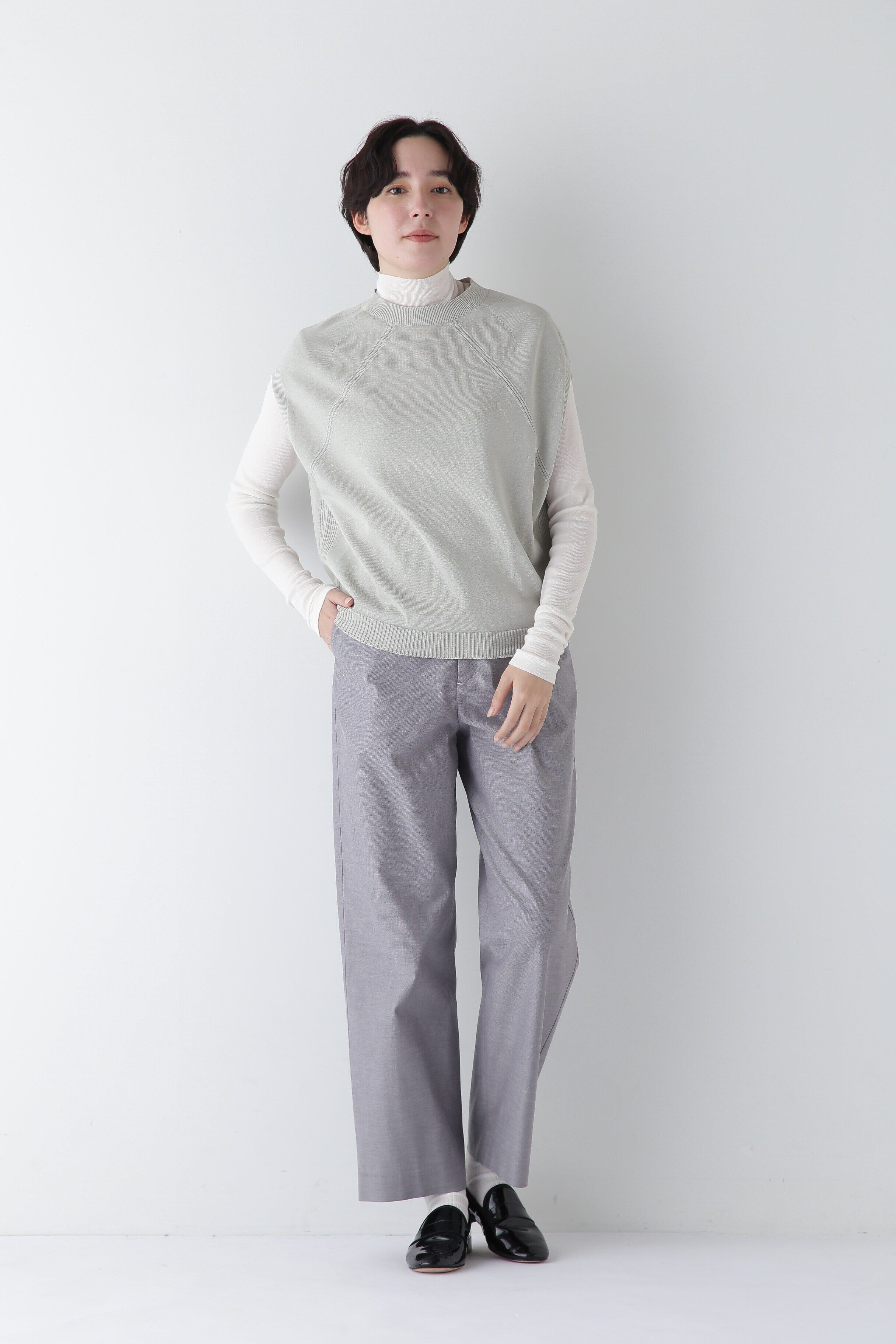  「◆【ウォッシャブル】ハイゲージクルーネックニットベスト」|ニット・セーター|