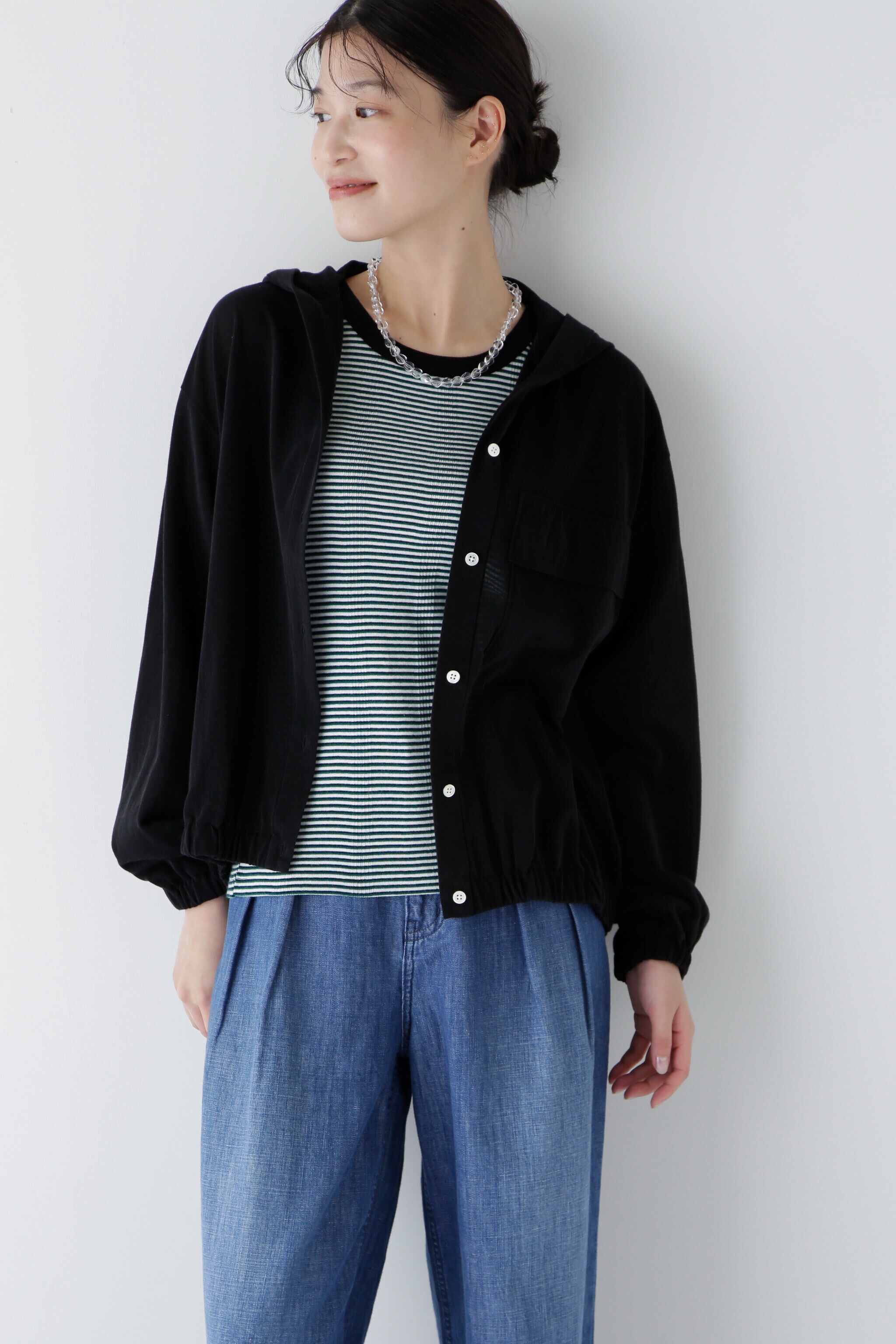  「◆コットンナイロンプレーティング天竺カットソー」|Tシャツ・カットソー|ブラック