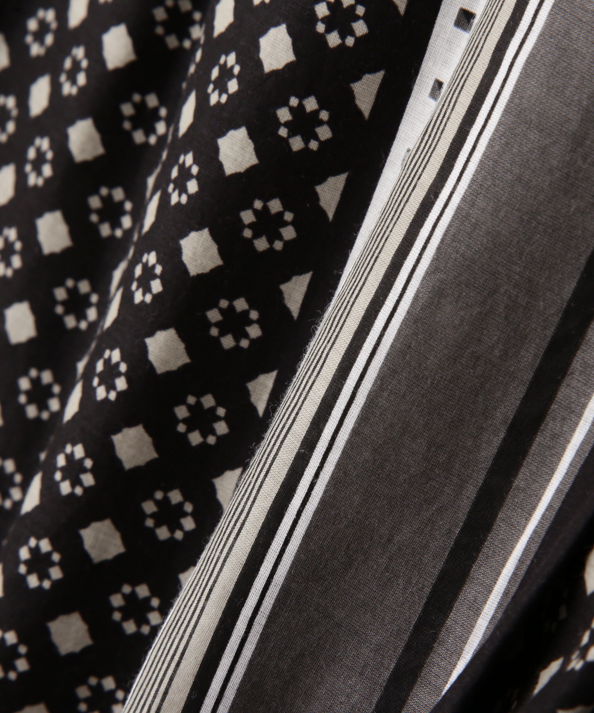  「◆コットンセルロースパネル幾何プリントラップライクスカート」|スカート|