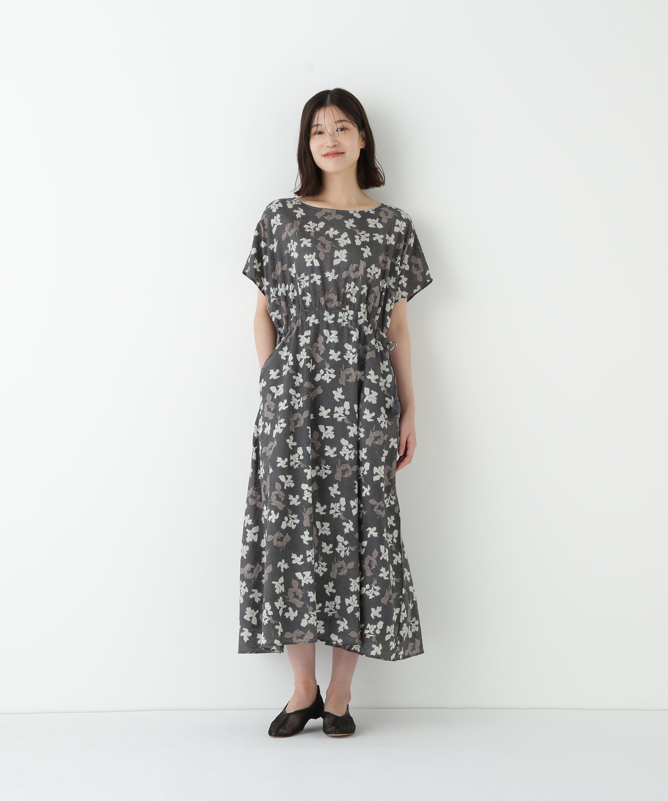  「◆インドドビーリーフプリントフレンチドルマンスリーブワンピース」|ワンピース|