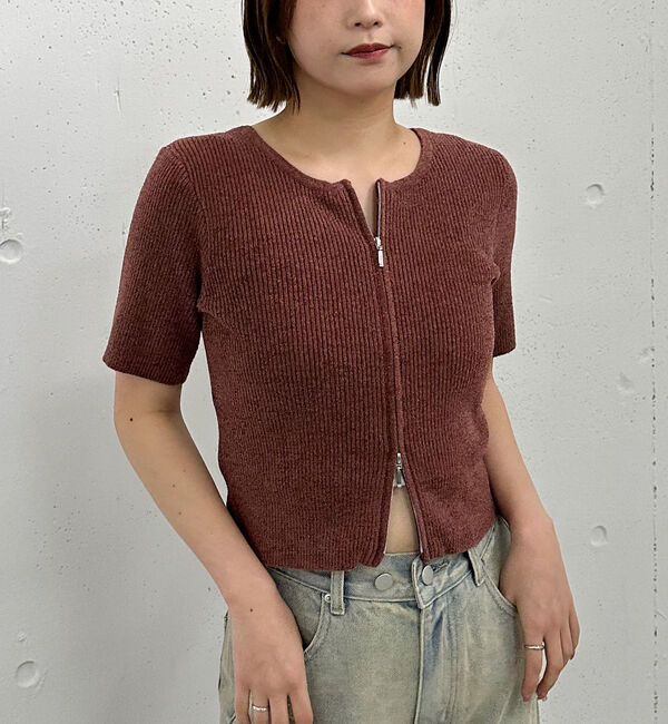 archives「ハーフスリーブＷｚｉｐモールニット」|ニット・セーター|