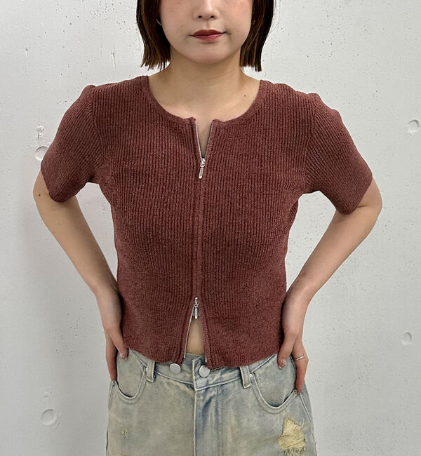 archives「ハーフスリーブＷｚｉｐモールニット」|ニット・セーター|