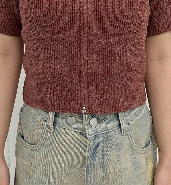 archives「ハーフスリーブＷｚｉｐモールニット」|ニット・セーター|